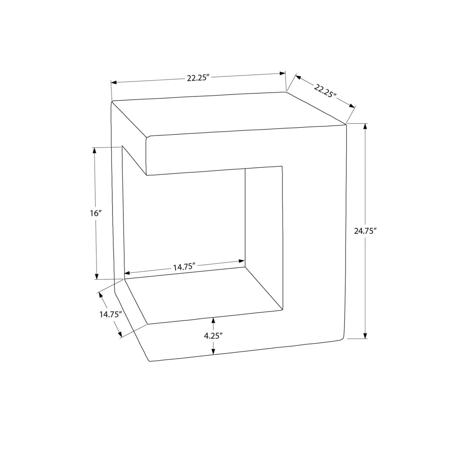 Contemporary Square Accent Table Indoor / Outdoor - Image 7
