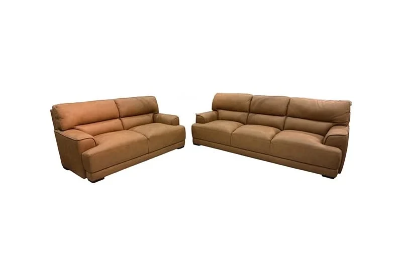 Conway Brown Leather Loveseat with Pillow-Top Arms and Adjustable Headrests - Image 2