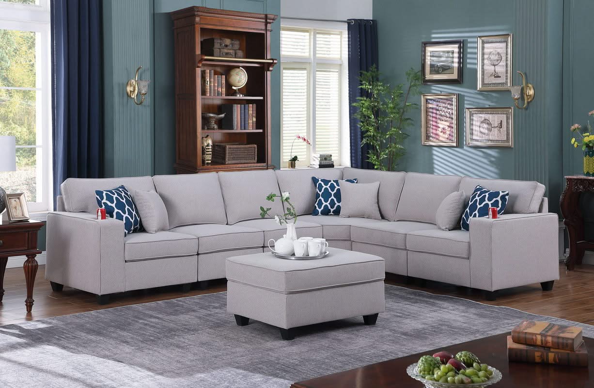 Cooper - Comfort Sectional Sofa With Ottomans And Cupholder - Image 2