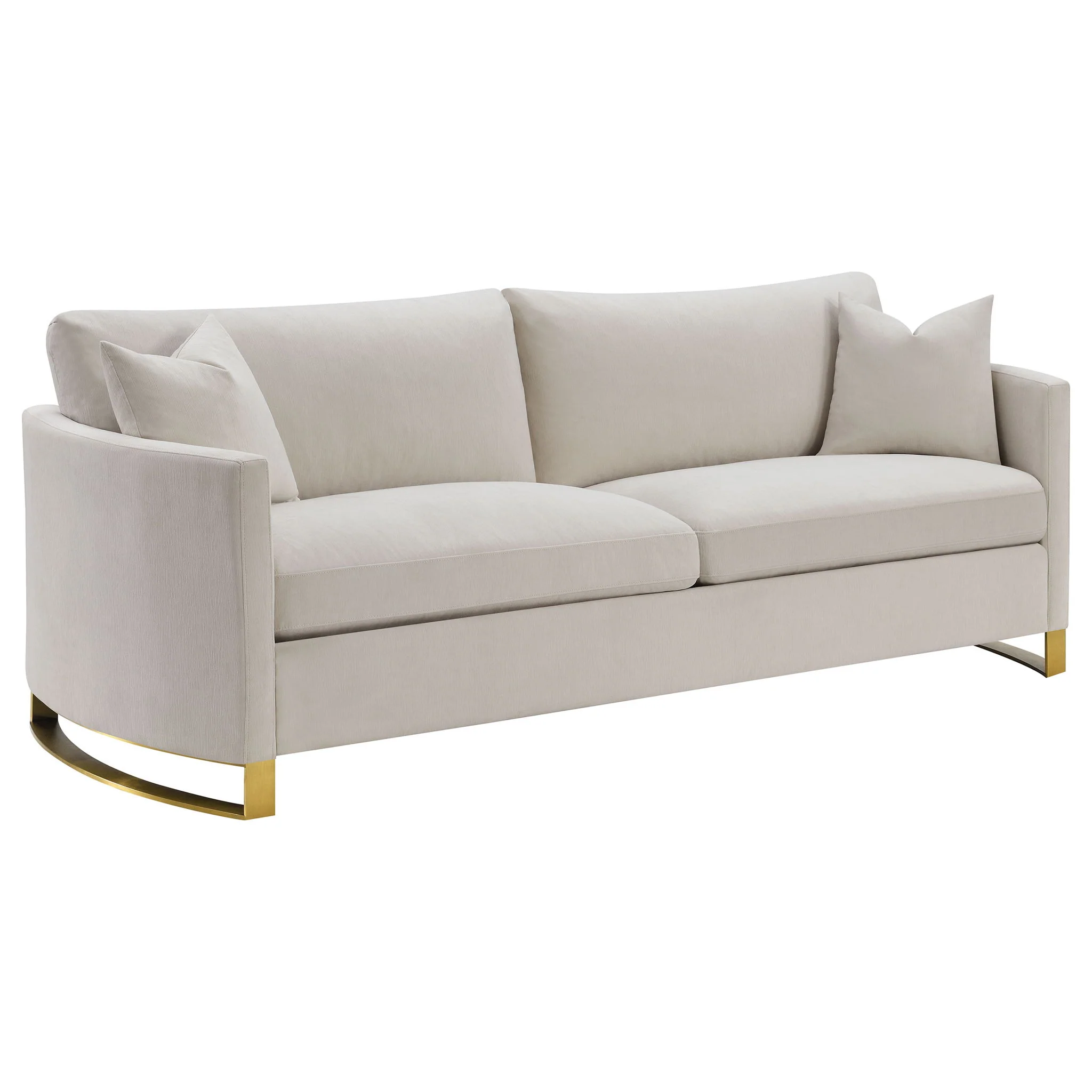 Corliss 2-piece Upholstered Arched Arm Sofa Set Beige - Image 4