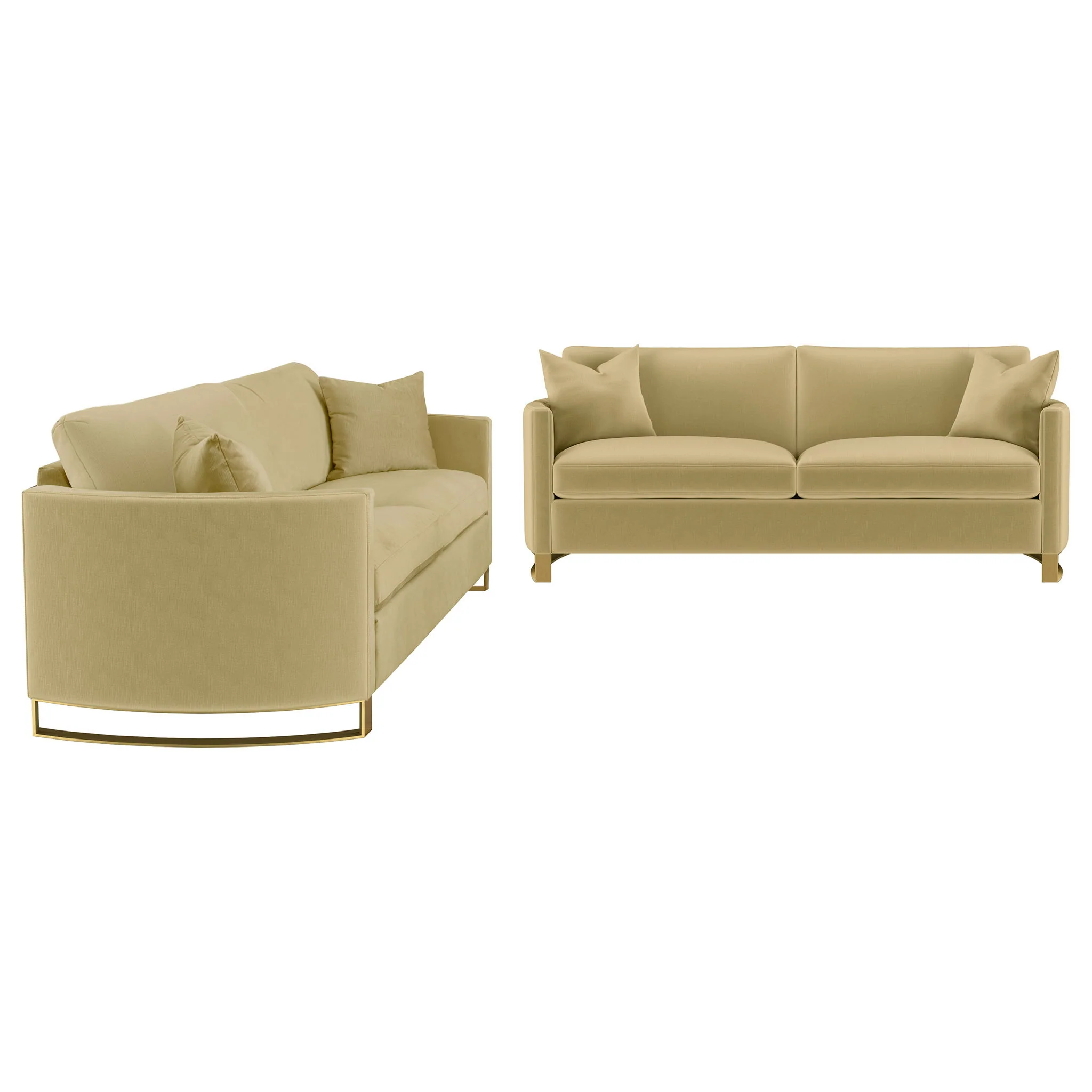Corliss 2-piece Velvet Upholstered Sofa Set Camel - Image 3