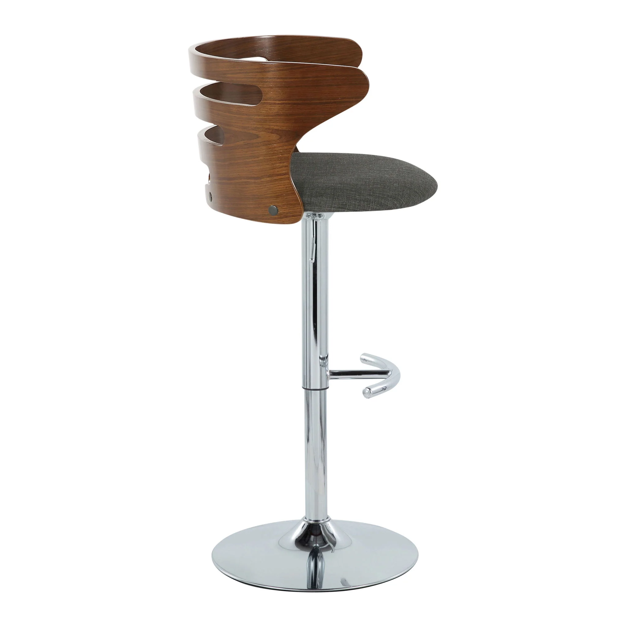 Cosi - Mid Century Modern Adjustable Barstool With Swivel & Rounded T Footrest (Set of 2) - Image 4