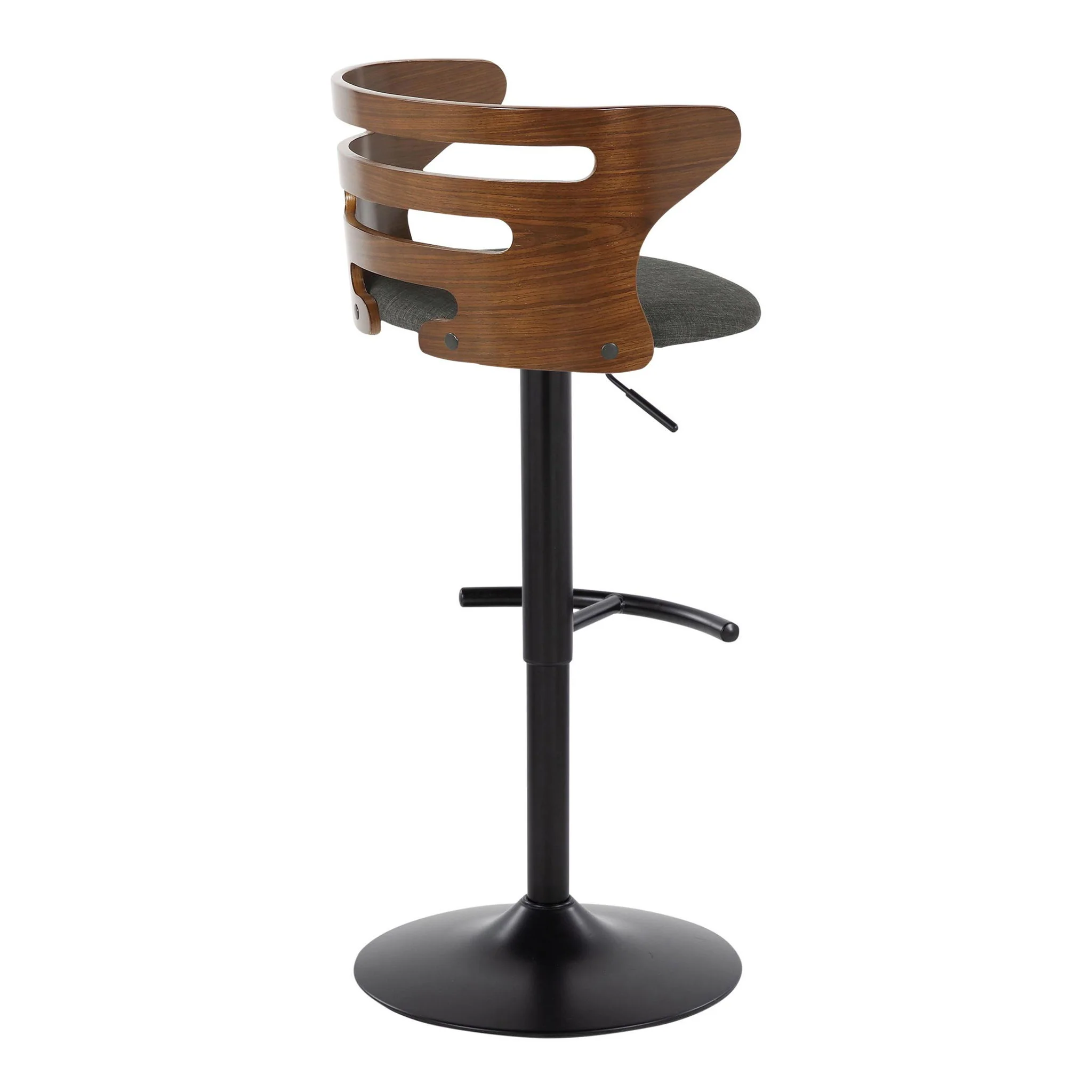 Cosi - Mid Century Modern Adjustable Barstool With Swivel With Rounded T Footrest (Set of 2) - Image 4
