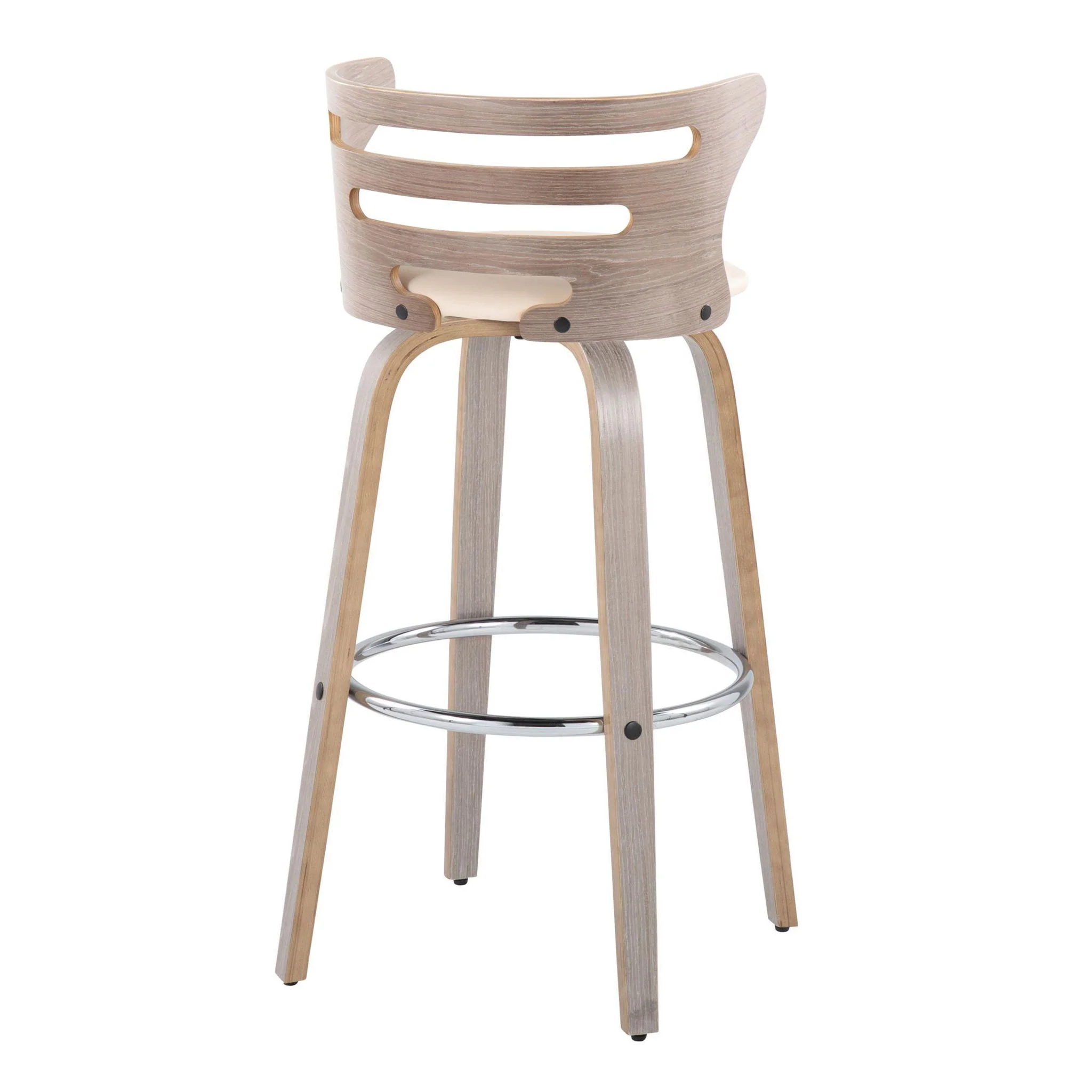 Cosini - Mid Century Modern Fixed Height, Barstool With Swivel With Round Footrest (Set of 2) - Image 3