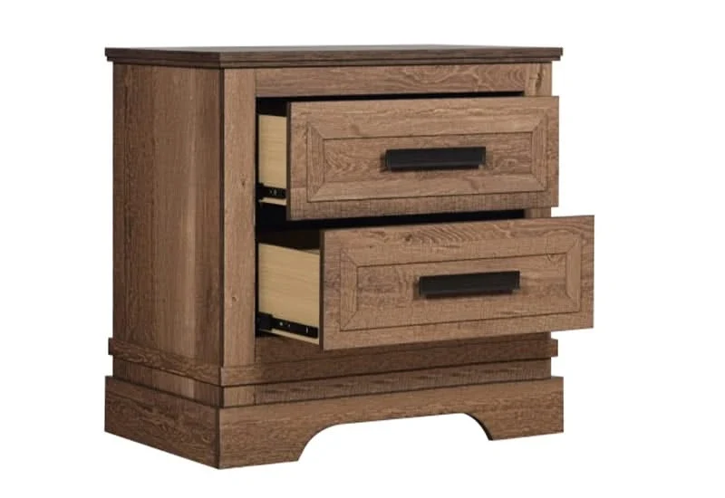 Coventry Hall 2-Drawer Nightstand in Pecan Wood Finish - Image 3