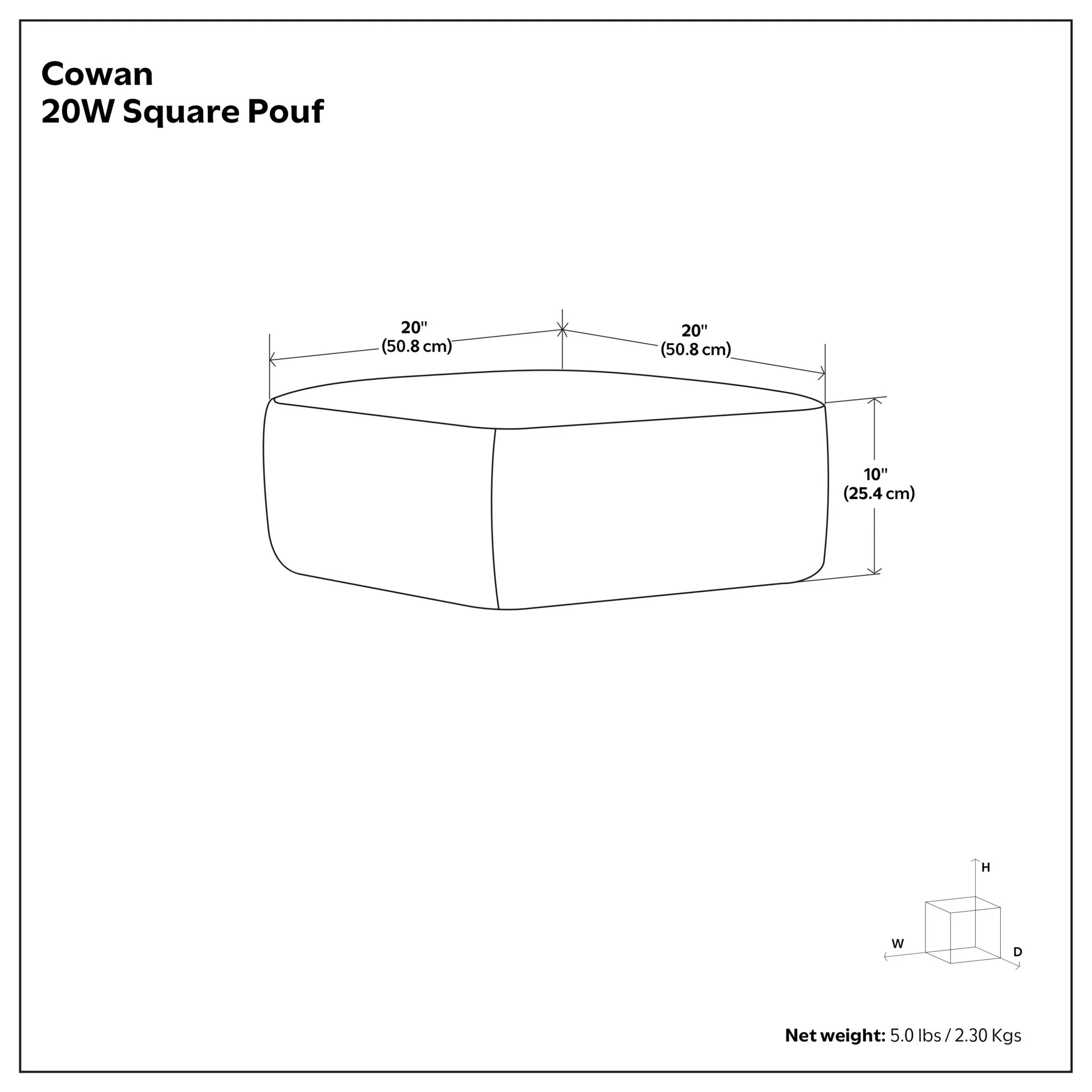 Cowan - Handcrafted Square Pouf - Image 4