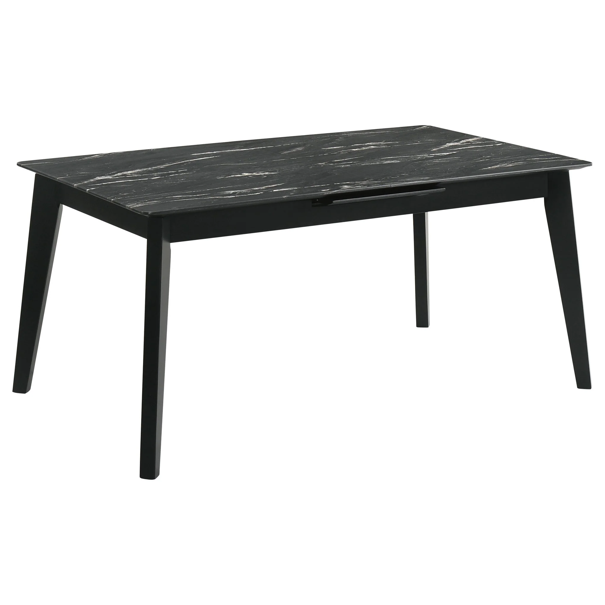 Crestmont 78-inch Extension Dining Table Black Faux Marble - Image 4