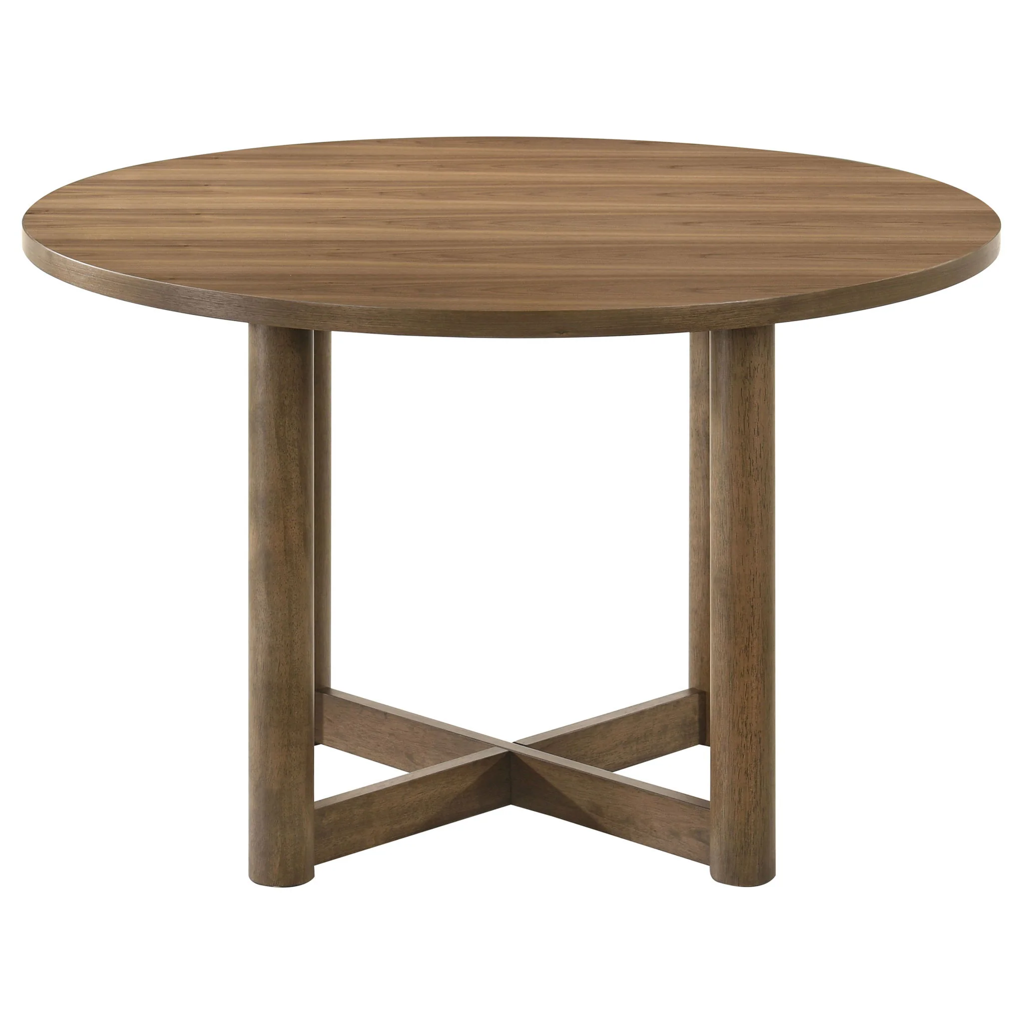 Crestmore 5-piece 46-inch Round Wood Dining Table Set Walnut - Image 2