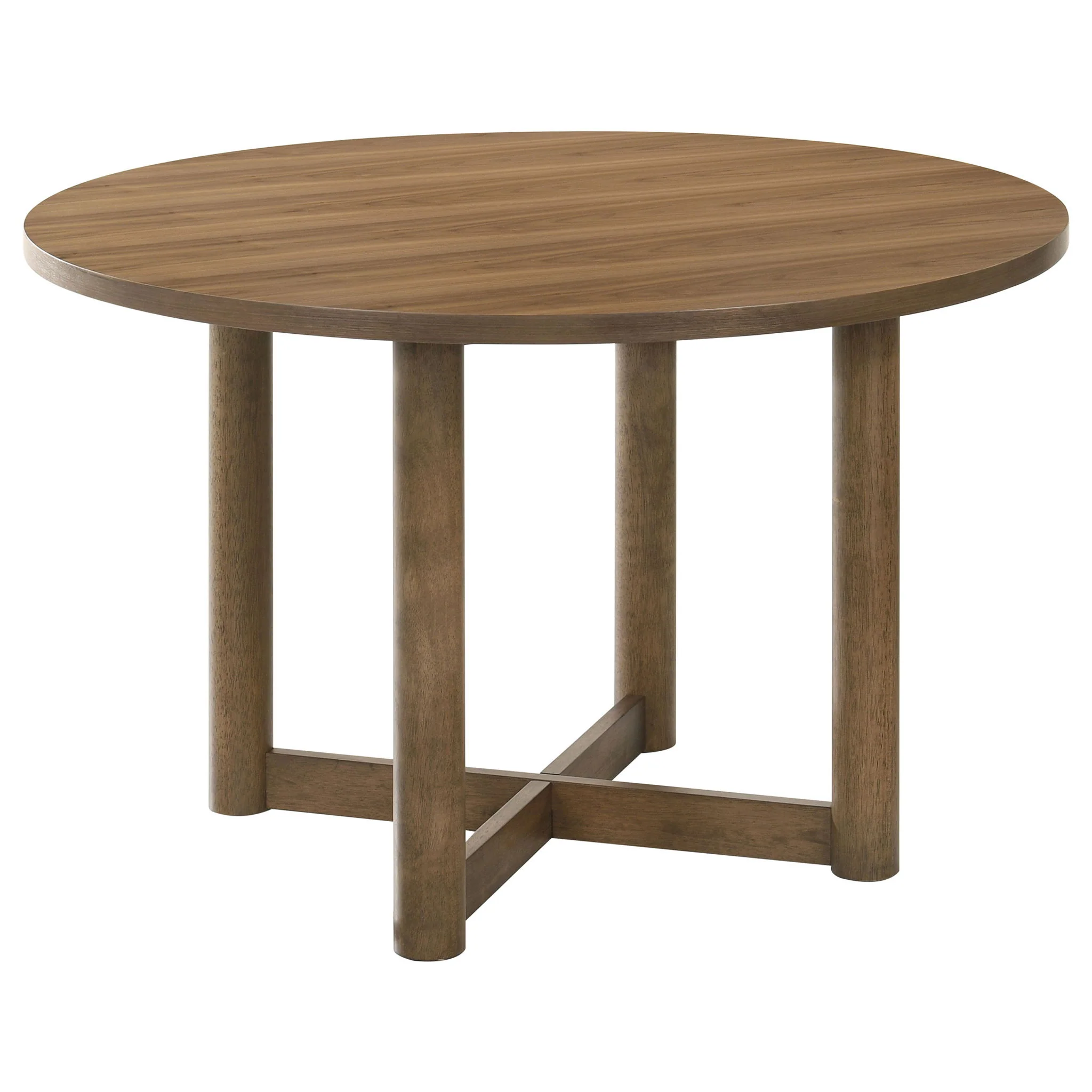 Crestmore 5-piece 46-inch Round Wood Dining Table Set Walnut - Image 3