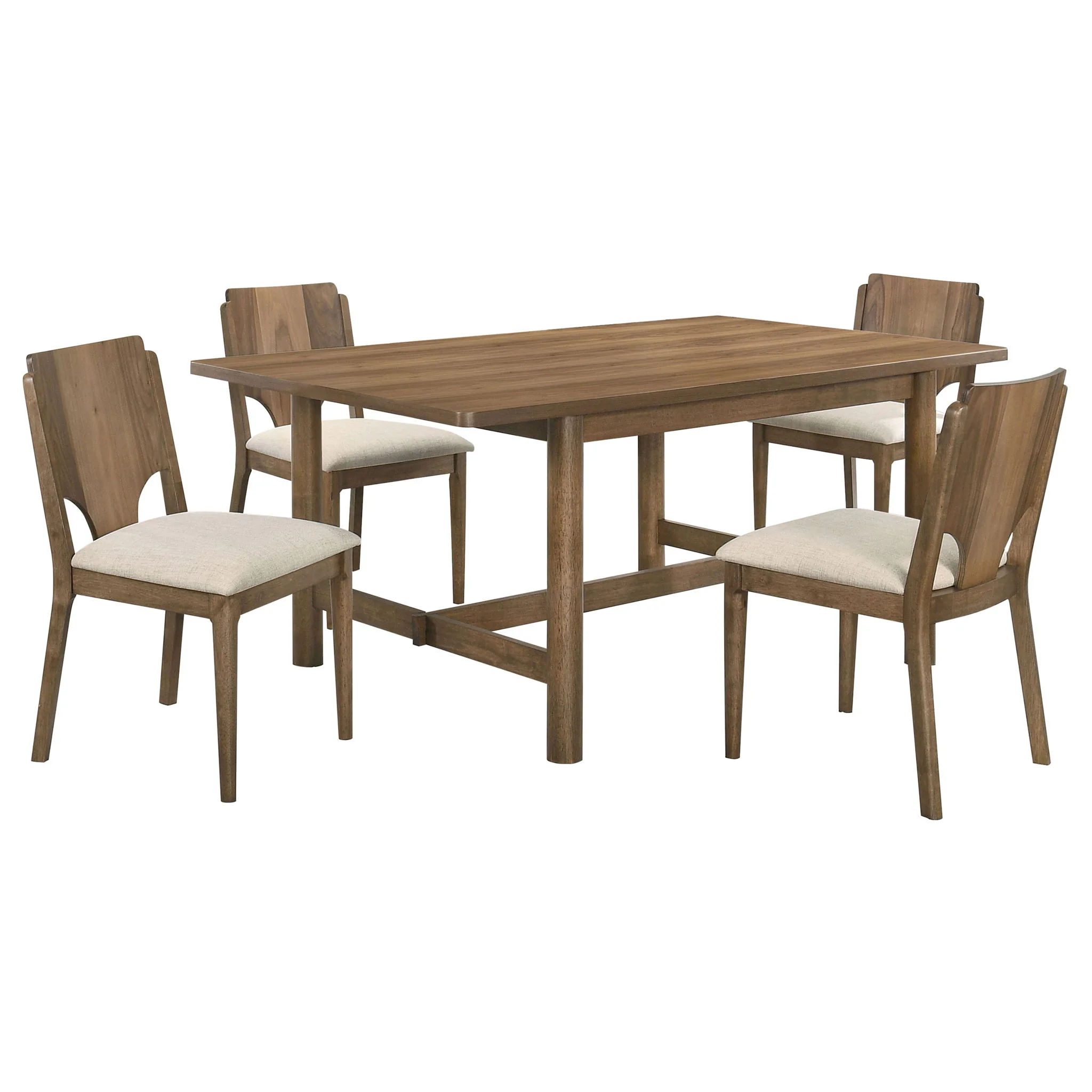 Crestmore 5-piece Rectangular Dining Table Set Walnut - Image 2