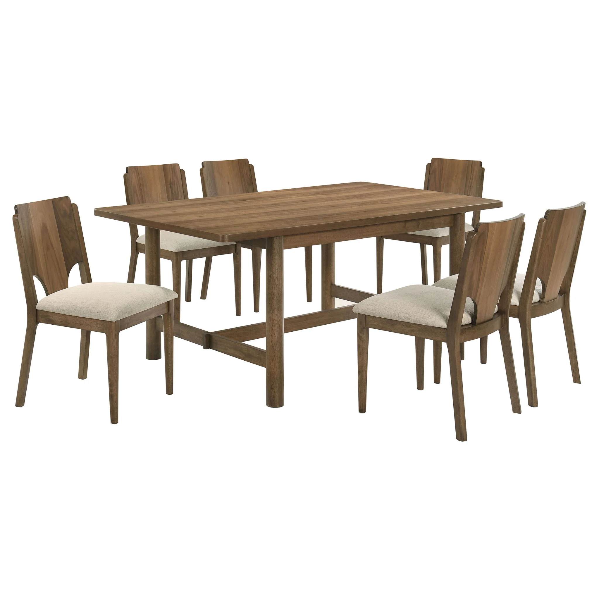 Crestmore 7-piece Rectangular Dining Table Set Walnut - Image 2