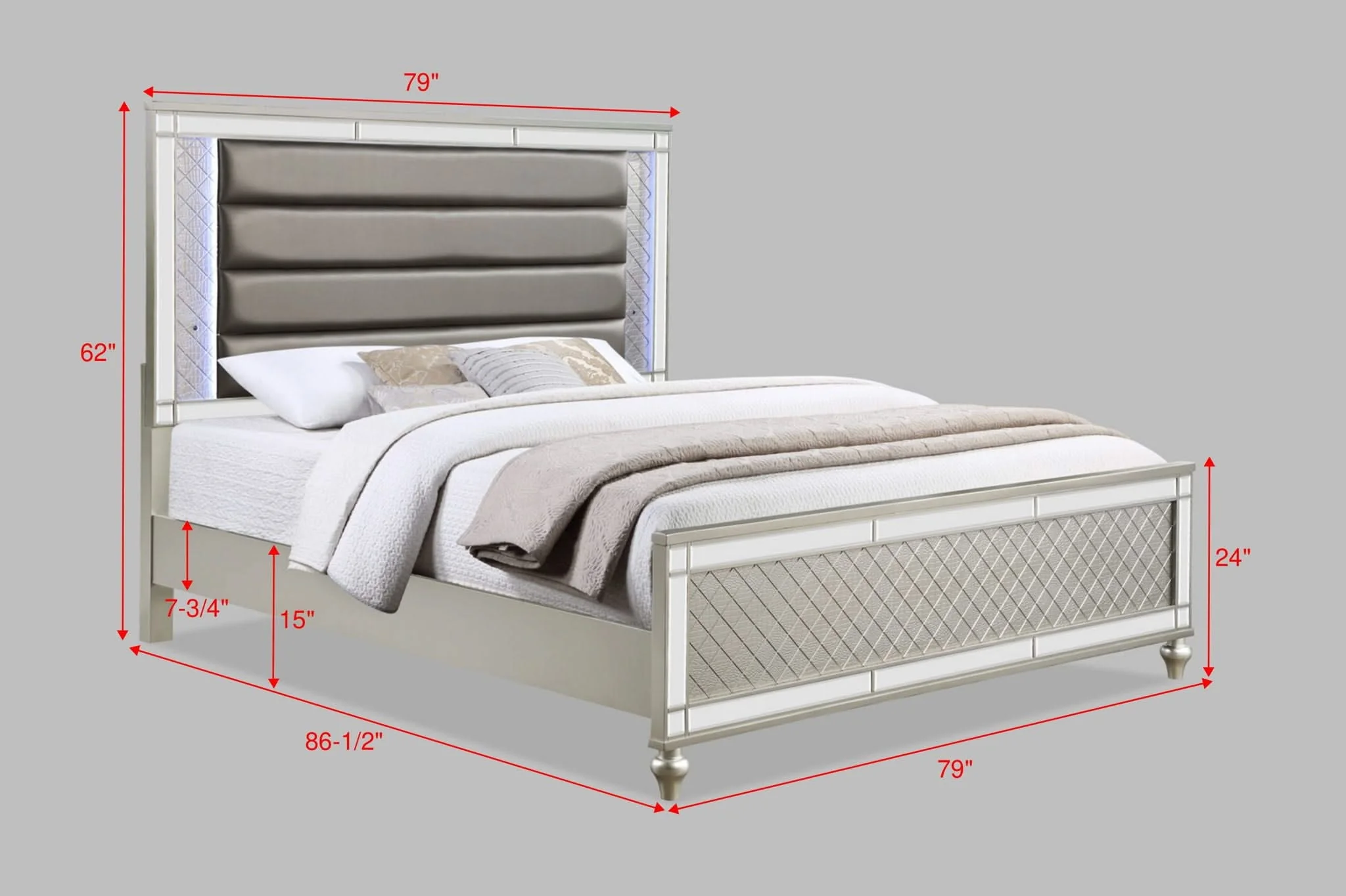 Cristian - King Upholstered Bed - Champagne - Image 4