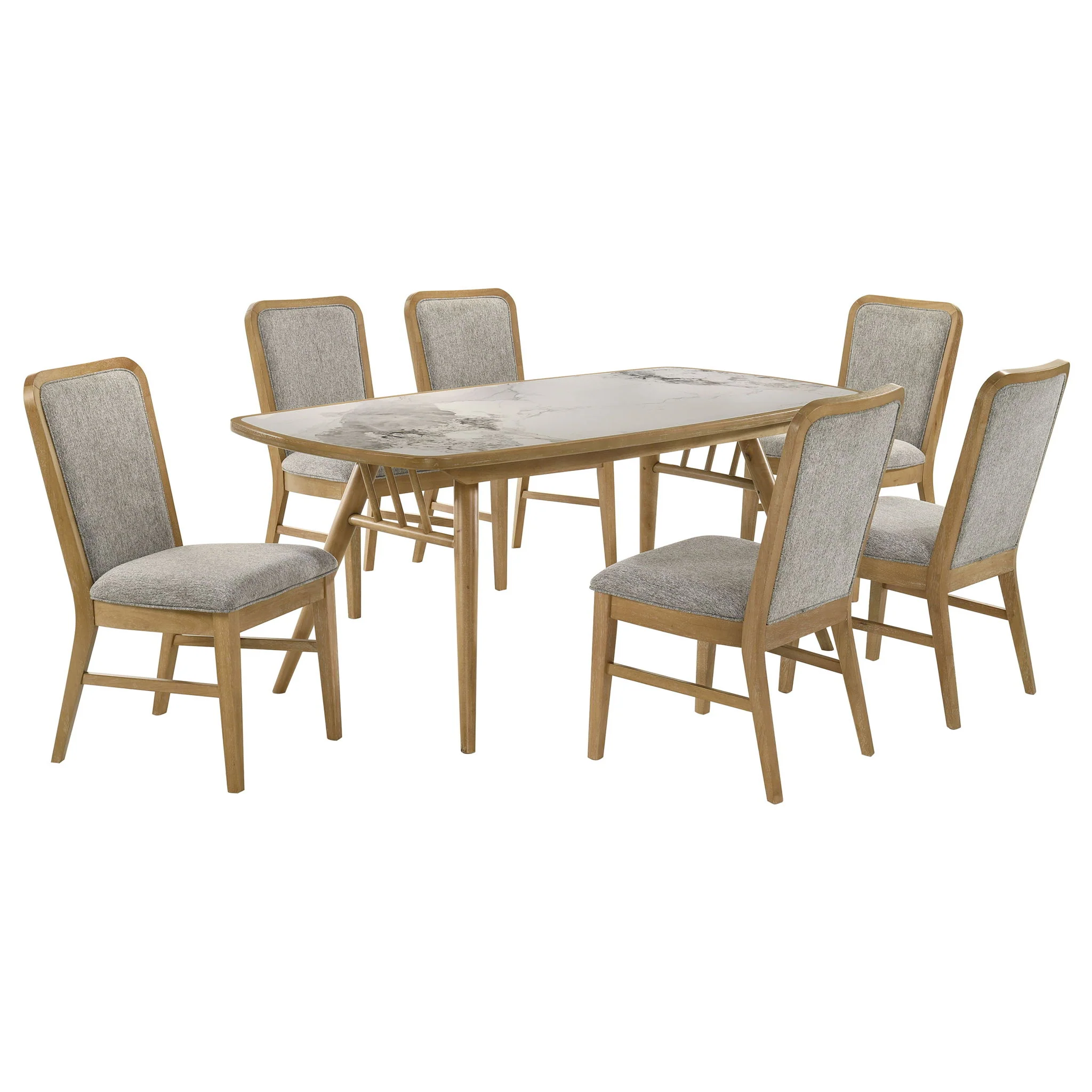 Croyden 7-piece Rectangular Dining Set Weathered Natural - Image 2