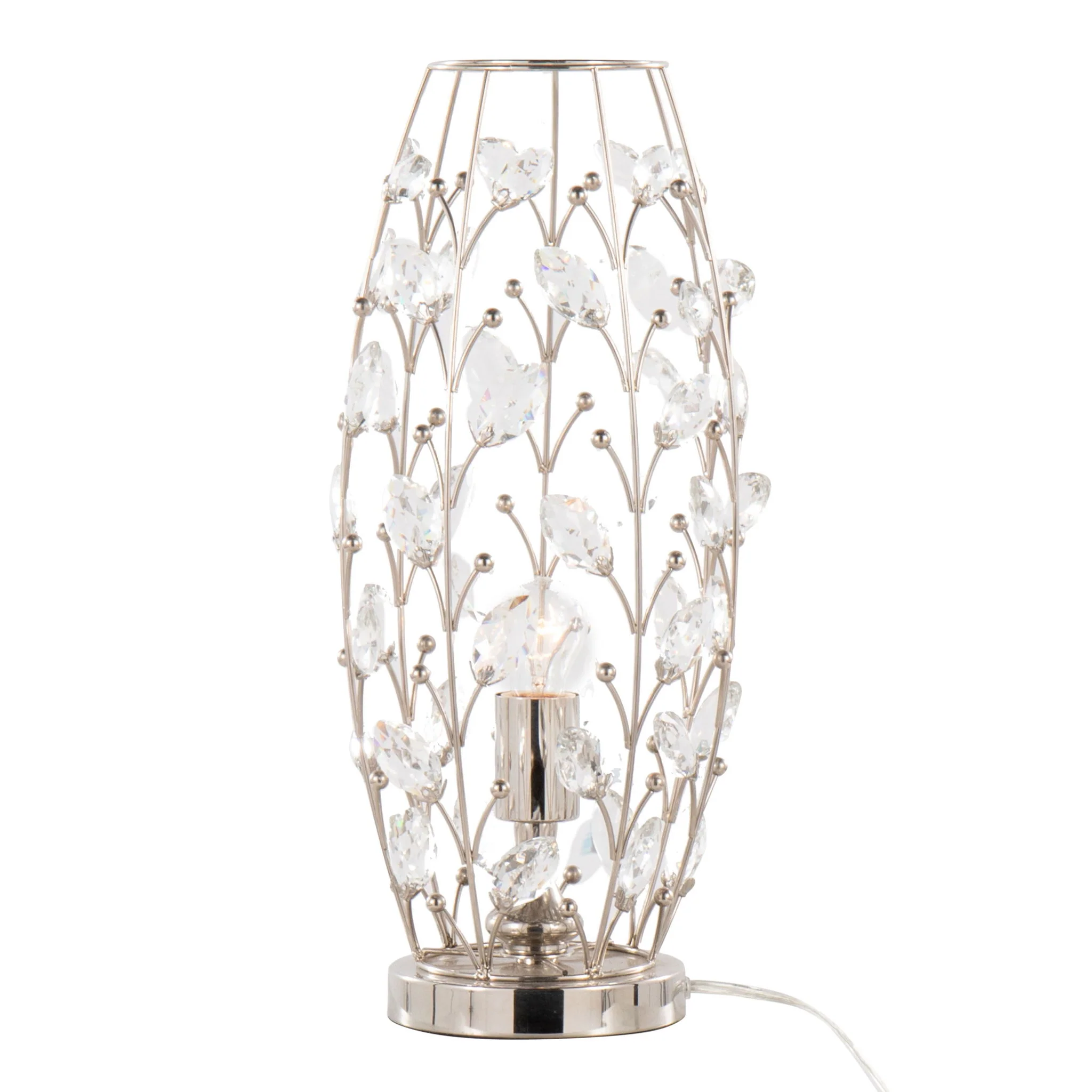 Crystal - Buds Contemporary Uplight Lamp - Polished Nickel / Clear Crystal - Image 4