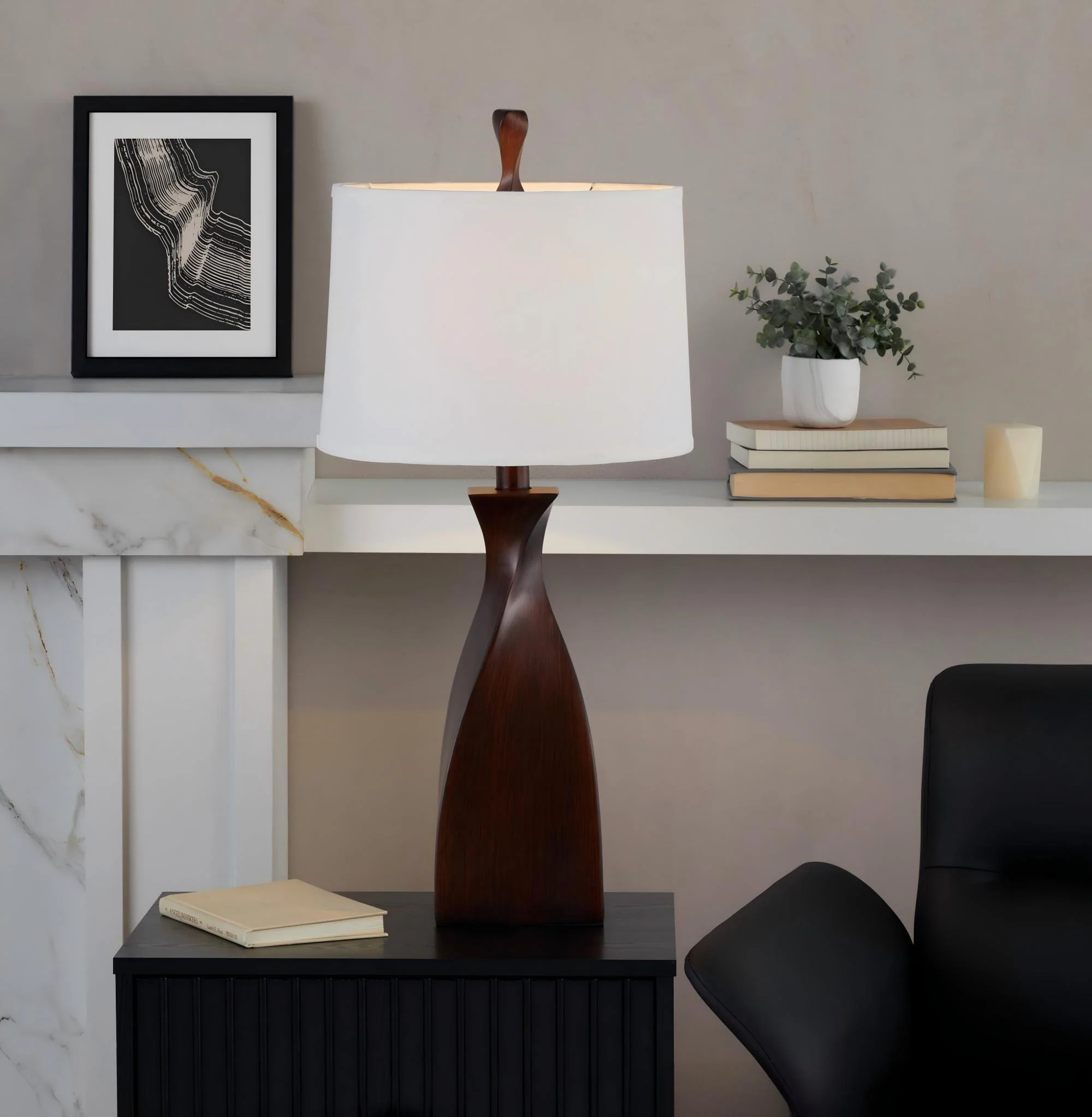 Curvo - Contemporary Polyresin Table Lamp (Set of 2) - Image 7