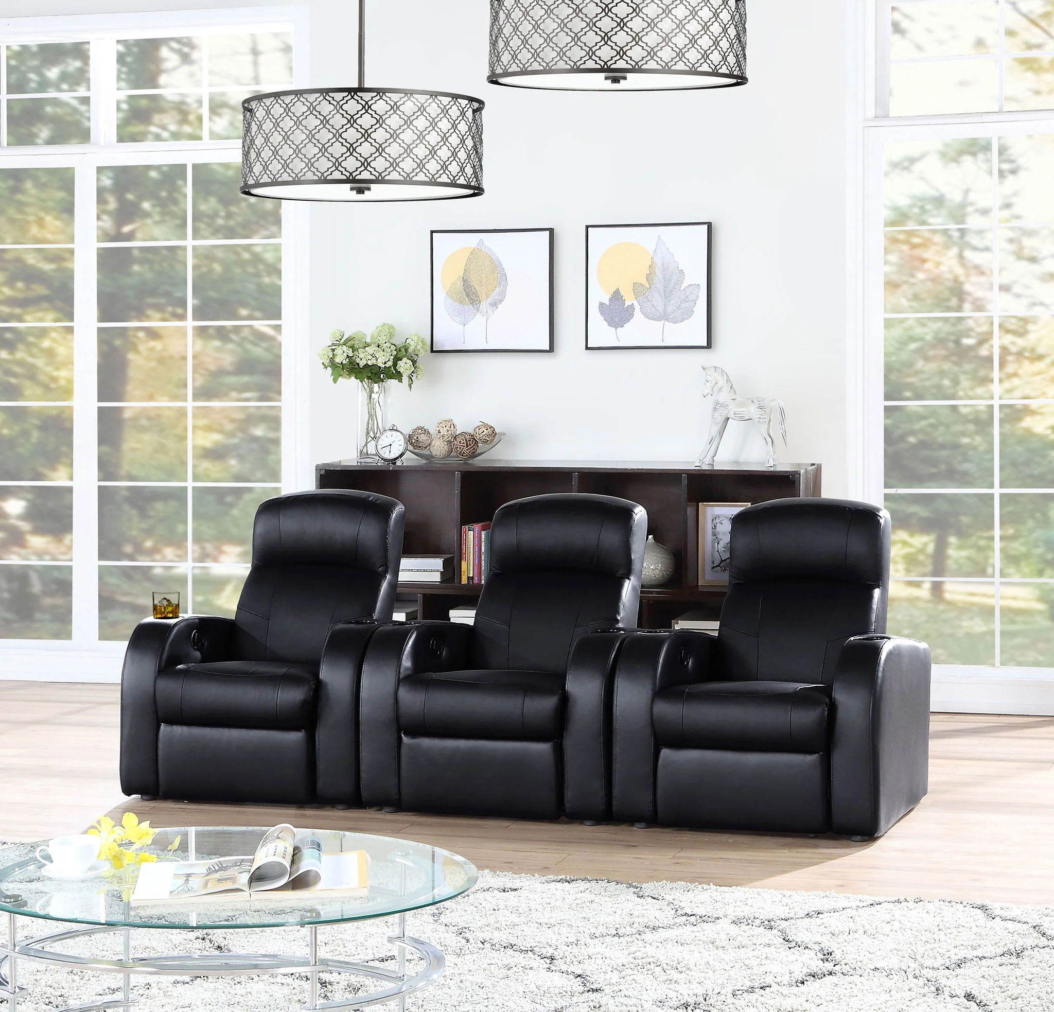Cyrus 3-piece Upholstered Home Theater Seating - Image 4