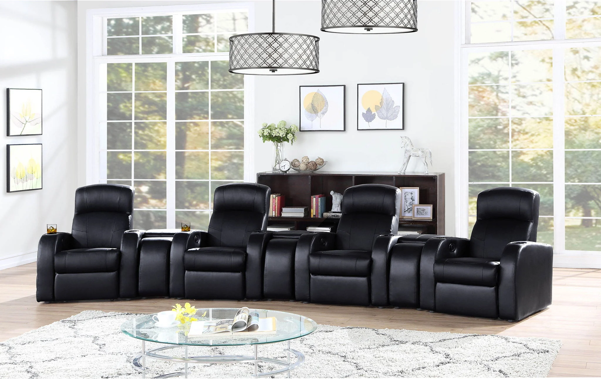 Cyrus 7-piece Upholstered Home Theater Seating - Image 2