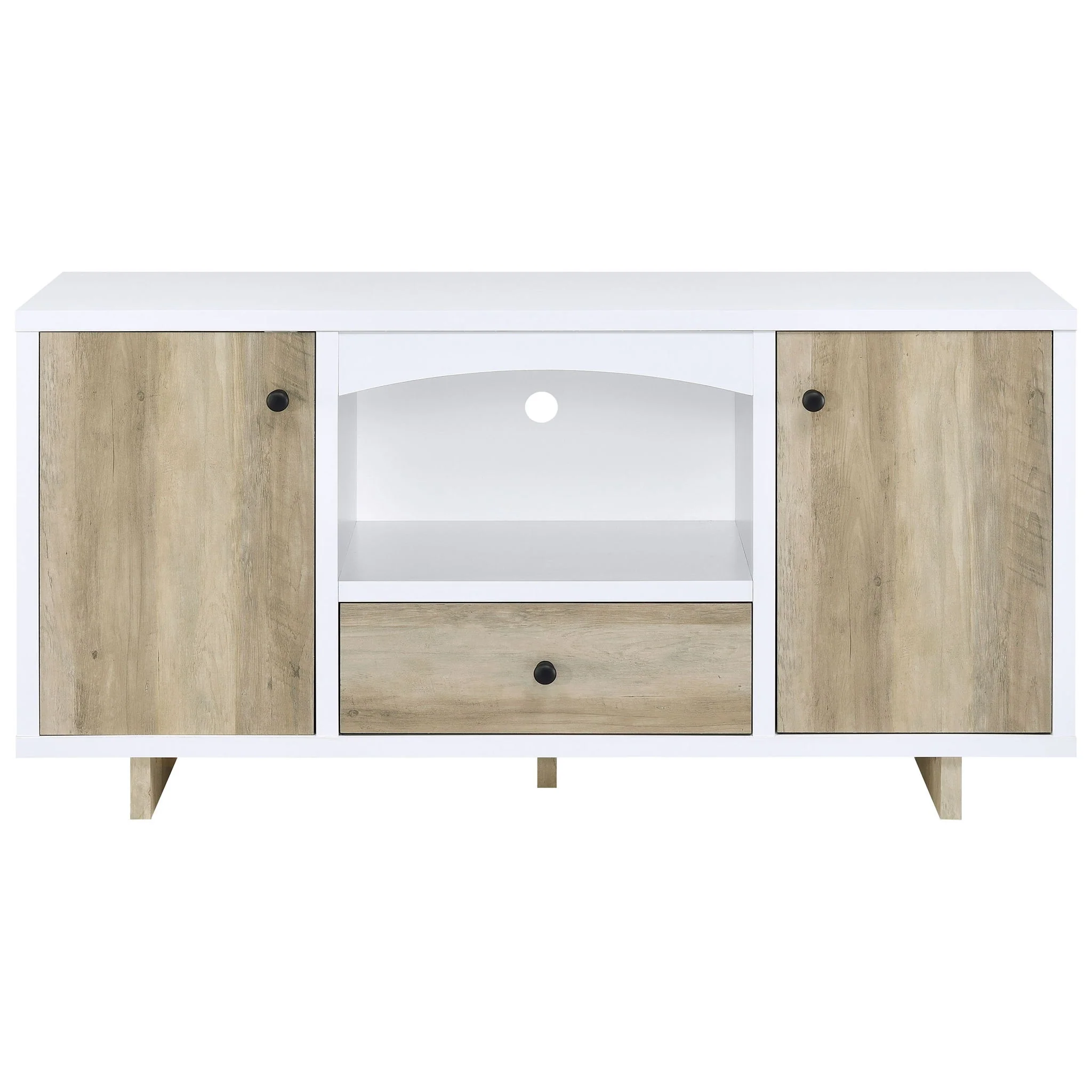 Dalton 2-door Storage Cabinet White and Distressed Pine - Image 3