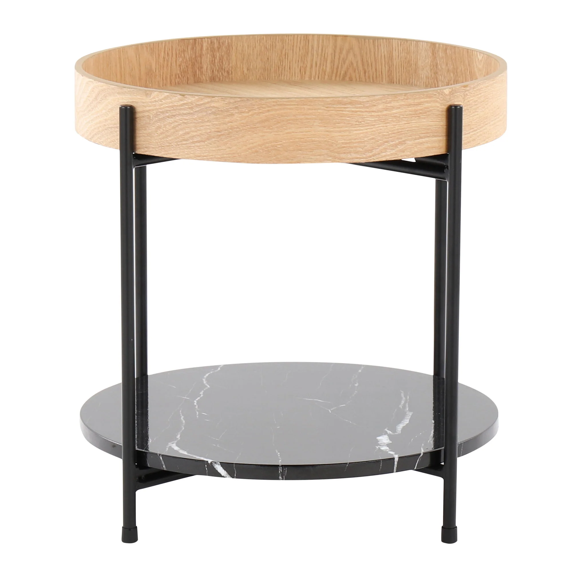Daniella - Contemporary End Table - Black / Natural - Image 4