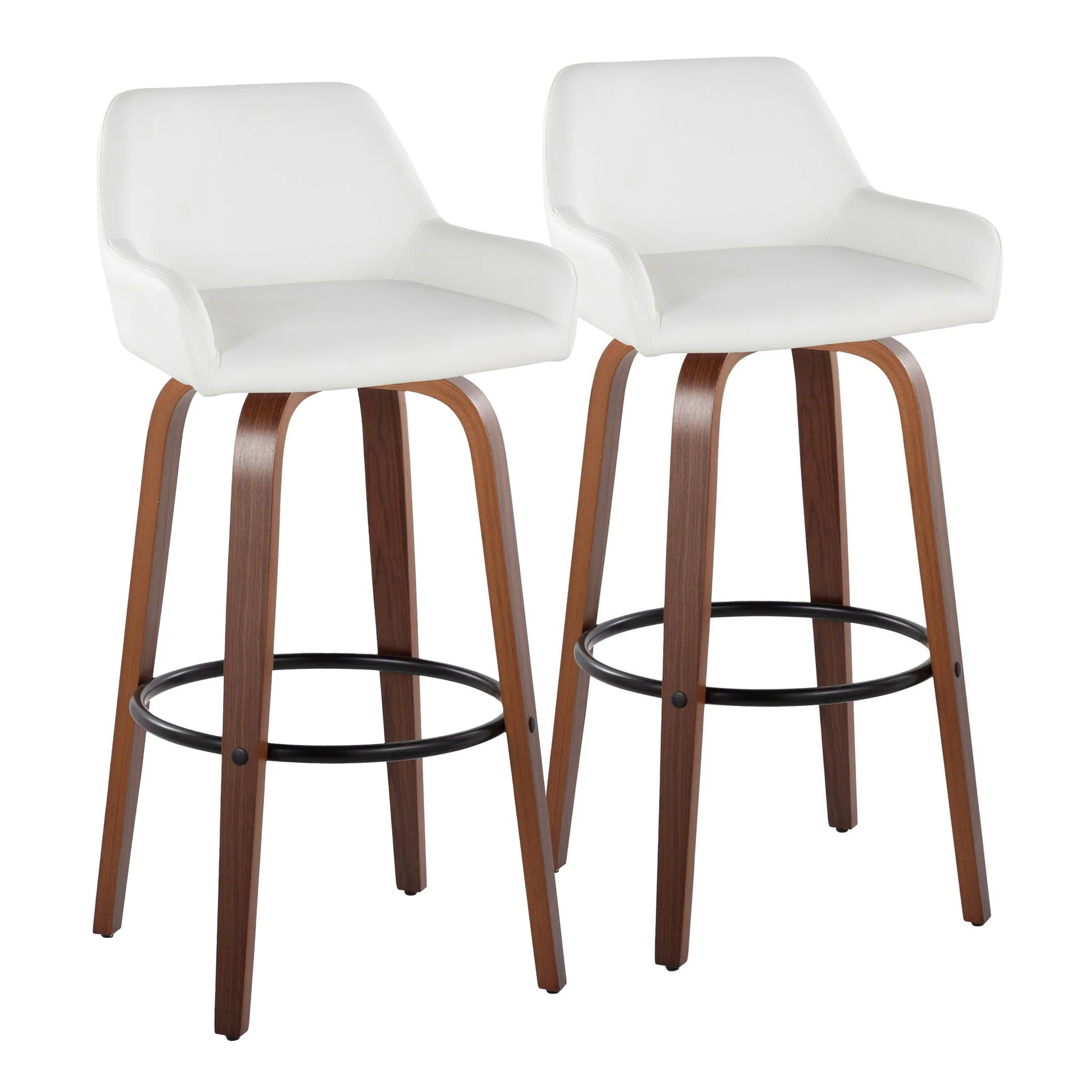 Daniella - Contemporary Fixed Height, Barstool & Swivel And Round Footrest (Set of 2) - Image 2