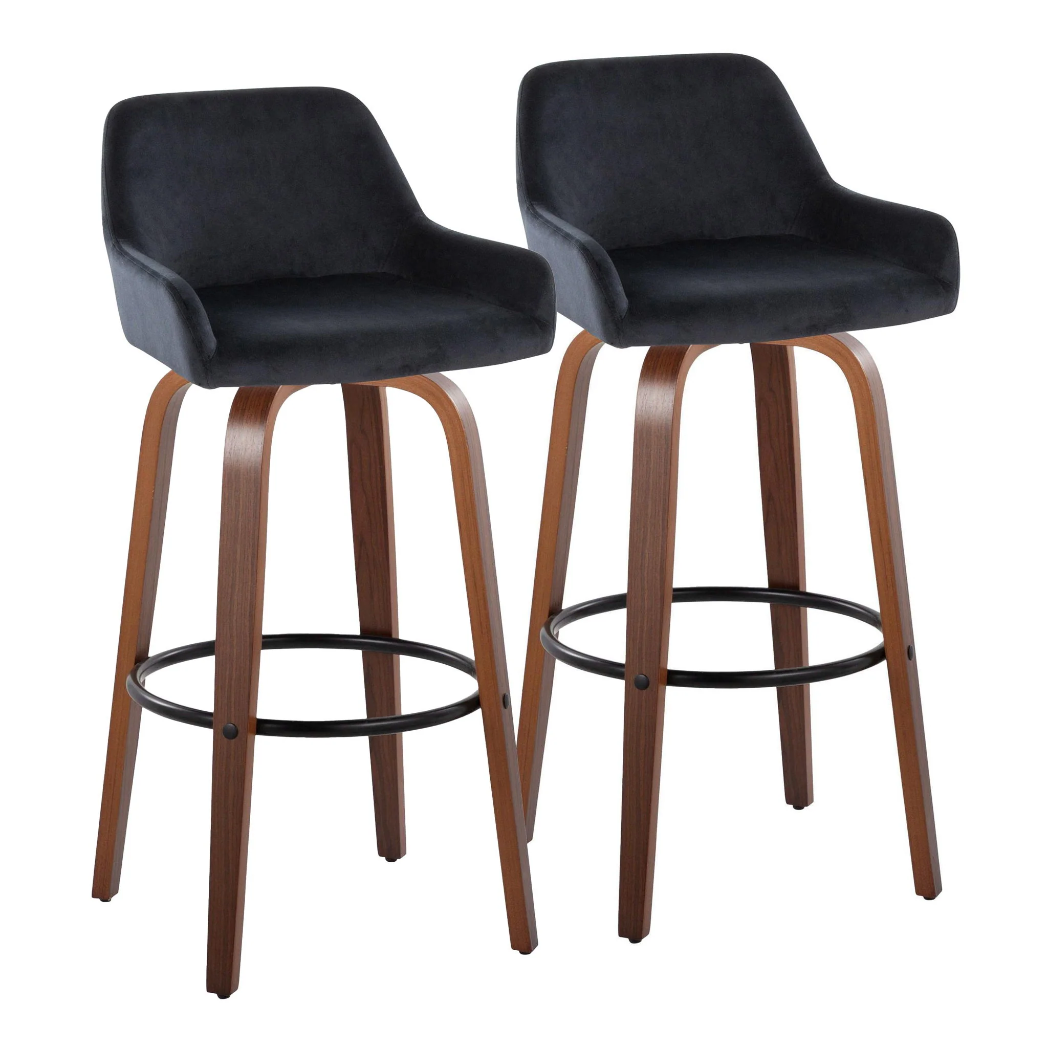 Daniella - Contemporary Fixed Height, Barstool & Swivel And Round Footrest (Set of 2) - Image 3