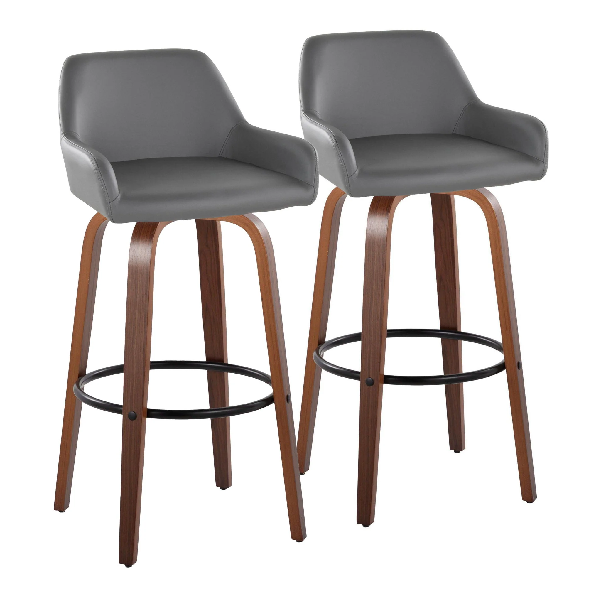 Daniella - Contemporary Fixed Height, Barstool & Swivel And Round Footrest (Set of 2) - Image 5