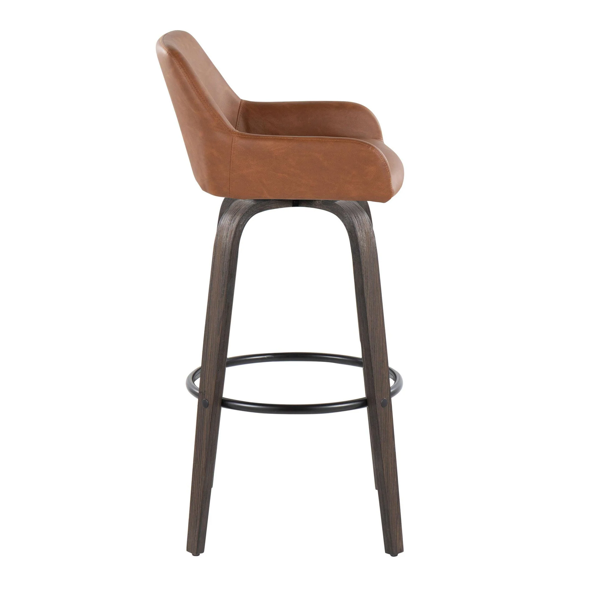 Daniella - Contemporary Fixed Height, Barstool With Swivel With Round Footrest (Set of 2) - Image 13