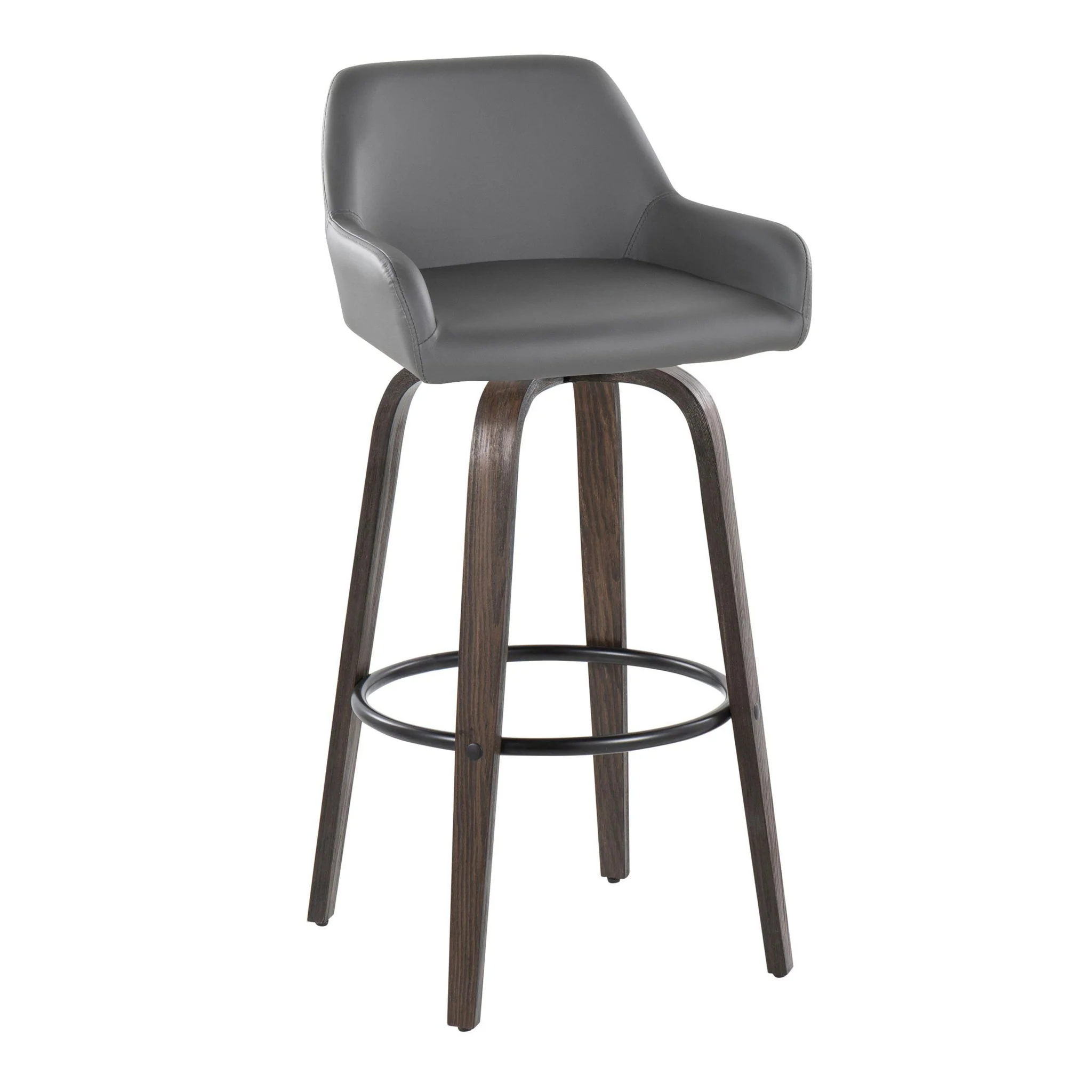 Daniella - Contemporary Fixed Height, Barstool With Swivel With Round Footrest (Set of 2) - Image 14
