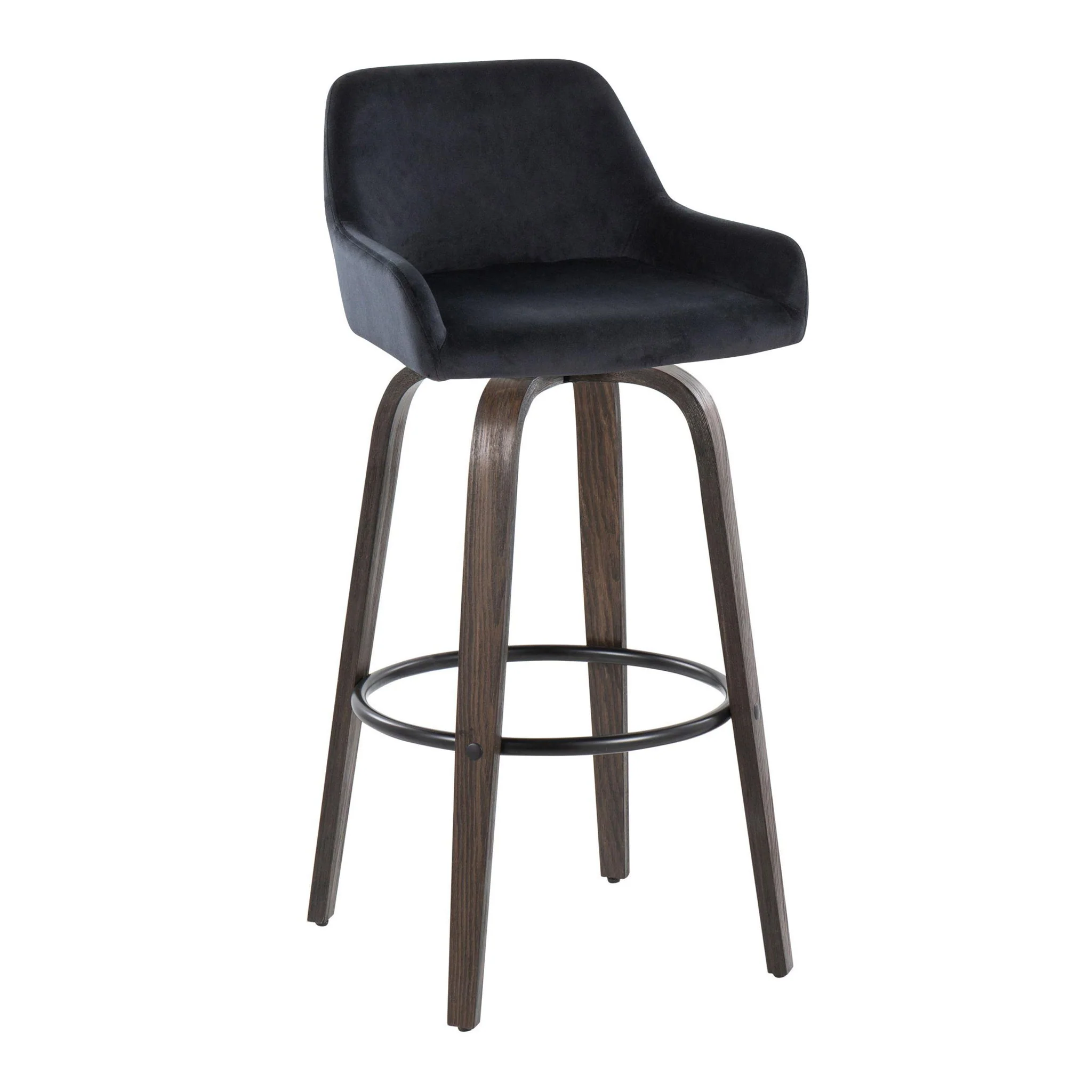 Daniella - Contemporary Fixed Height, Barstool With Swivel With Round Footrest (Set of 2) - Image 18