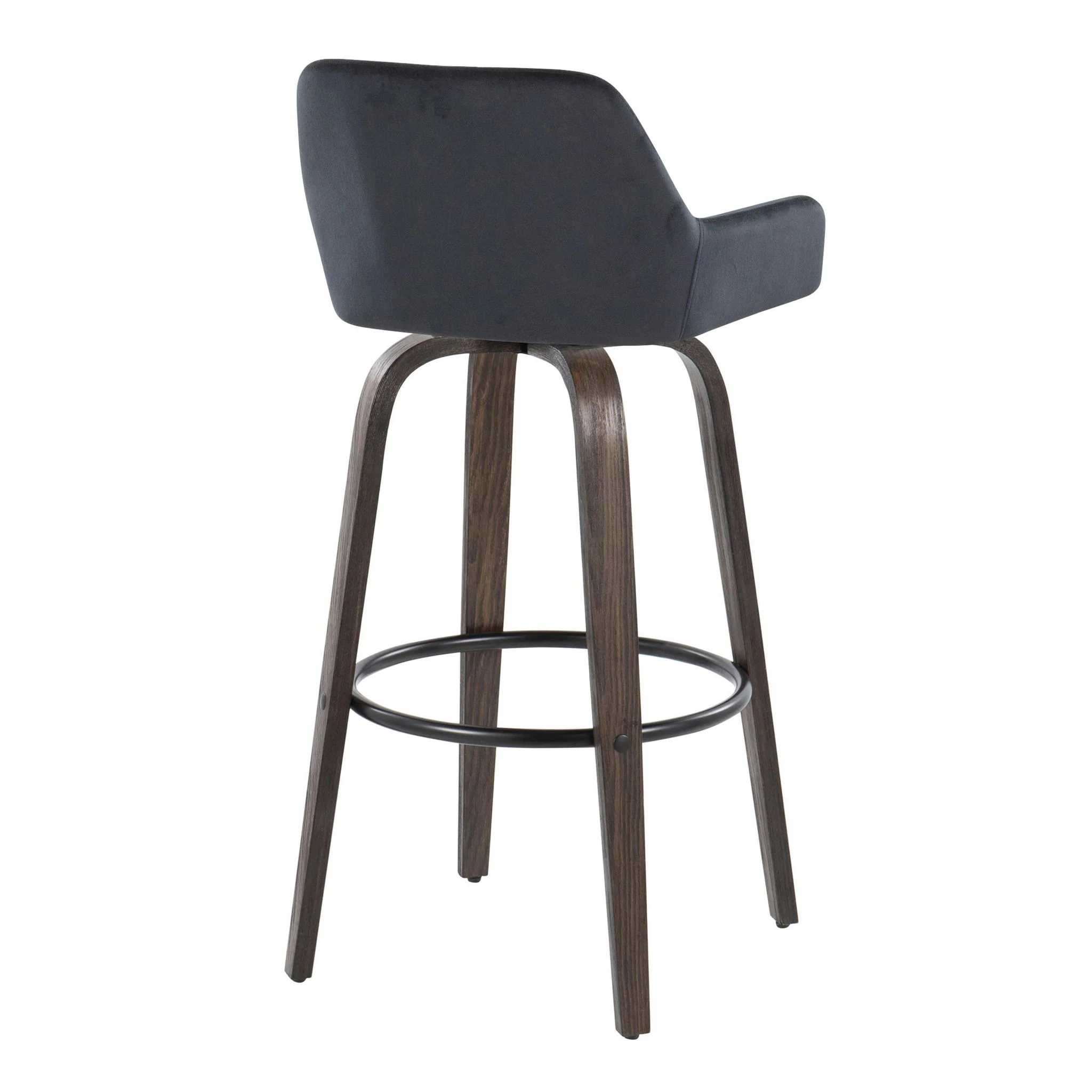 Daniella - Contemporary Fixed Height, Barstool With Swivel With Round Footrest (Set of 2) - Image 9