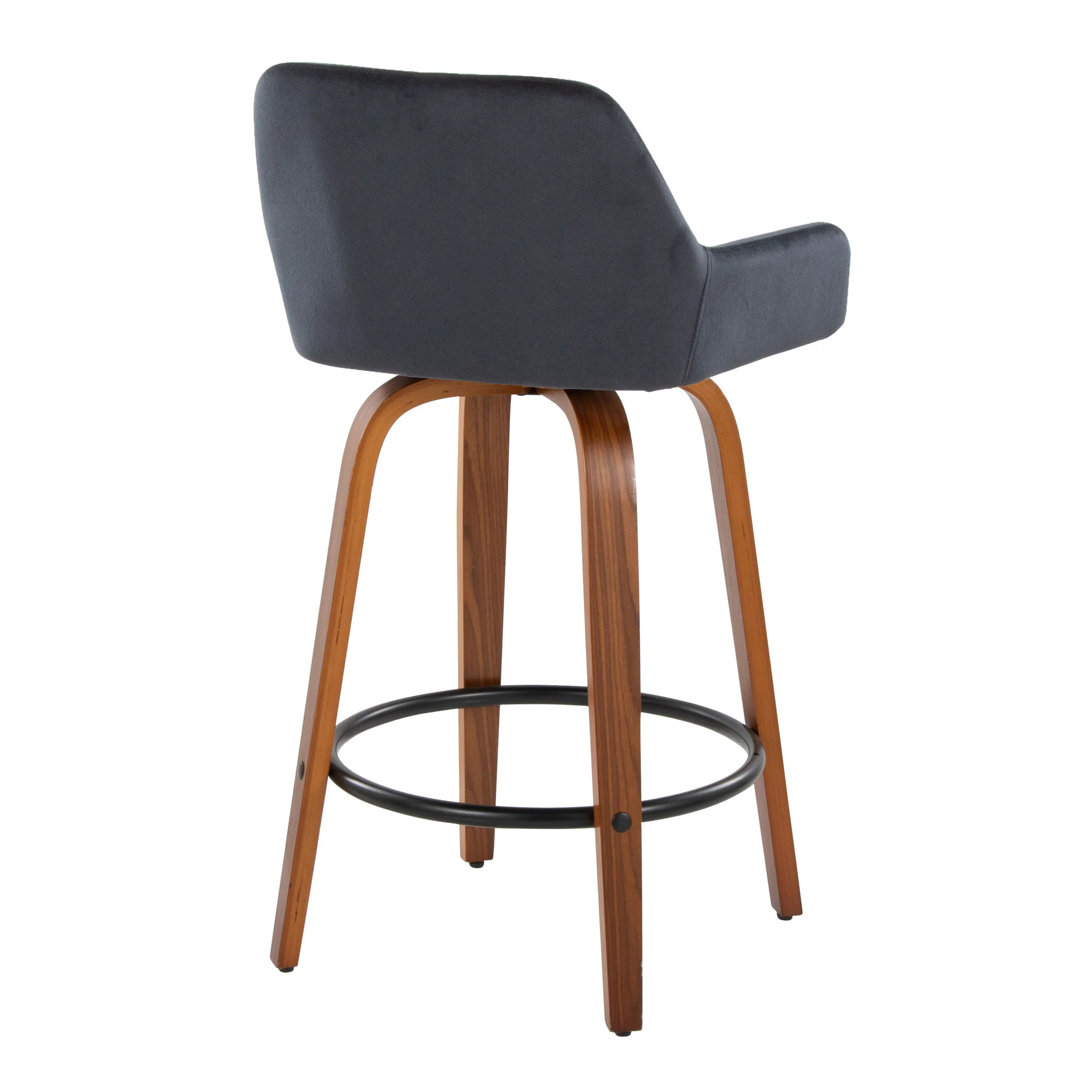 Daniella - Contemporary Fixed Height Counter Stool With Swivel With Round Footrest (Set of 2) - Image 11