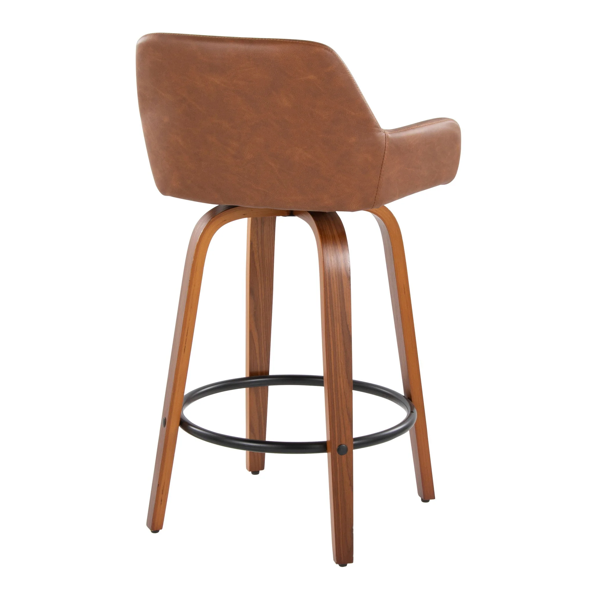 Daniella - Contemporary Fixed Height Counter Stool With Swivel With Round Footrest (Set of 2) - Image 13