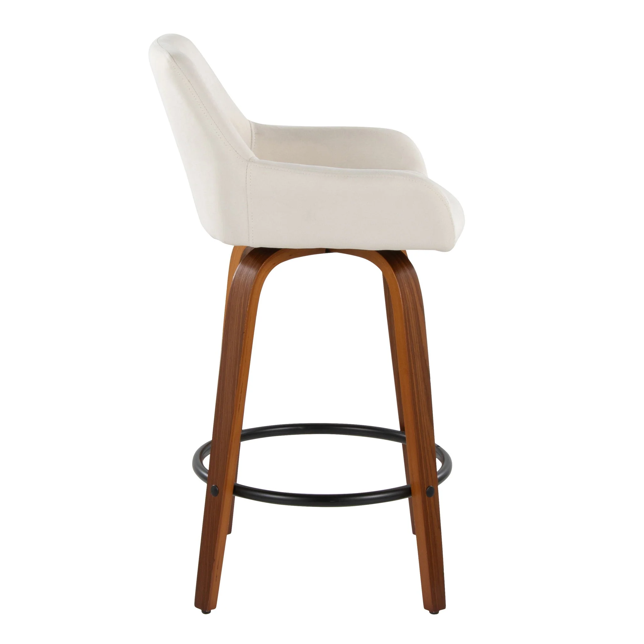 Daniella - Contemporary Fixed Height Counter Stool With Swivel With Round Footrest (Set of 2) - Image 14