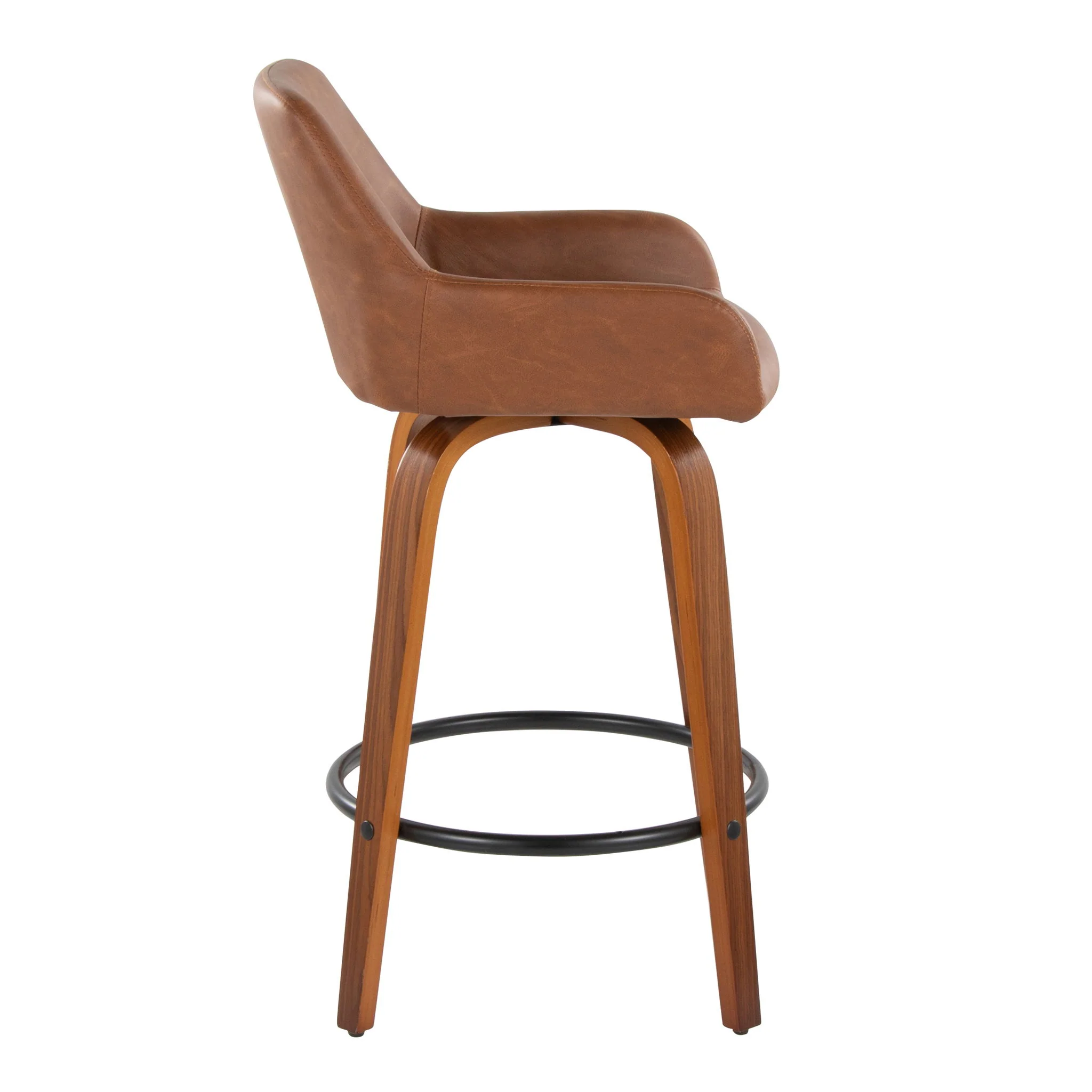 Daniella - Contemporary Fixed Height Counter Stool With Swivel With Round Footrest (Set of 2) - Image 15