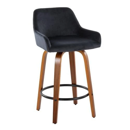 Daniella - Contemporary Fixed Height Counter Stool With Swivel With Round Footrest (Set of 2) - Image 18