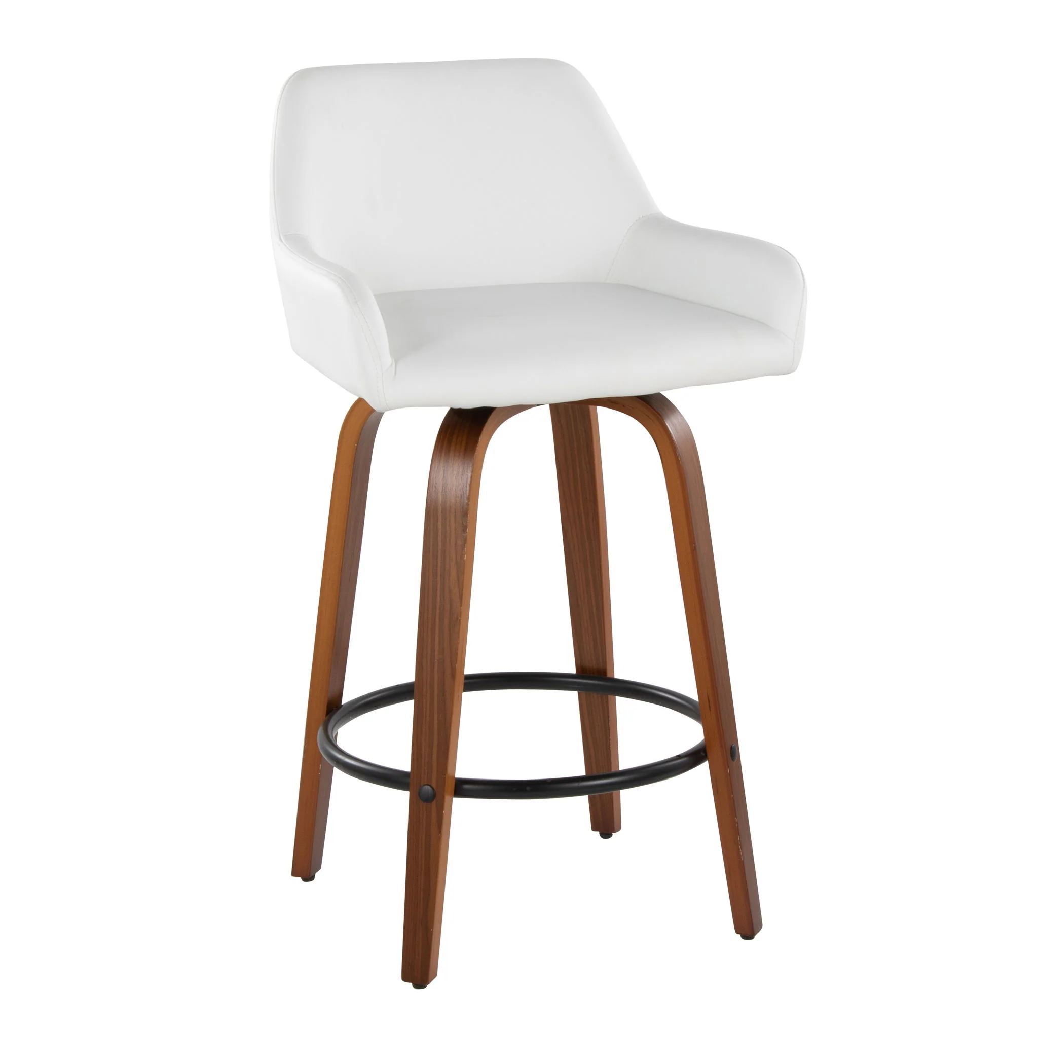 Daniella - Contemporary Fixed Height Counter Stool With Swivel With Round Footrest (Set of 2) - Image 20