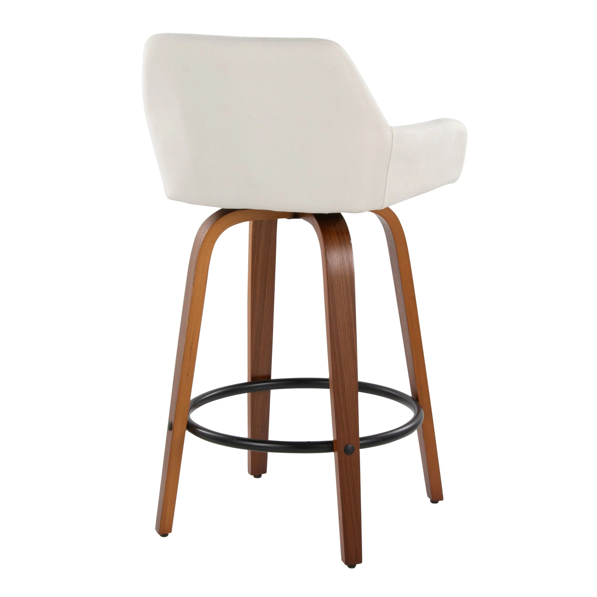 Daniella - Contemporary Fixed Height Counter Stool With Swivel With Round Footrest (Set of 2) - Image 6