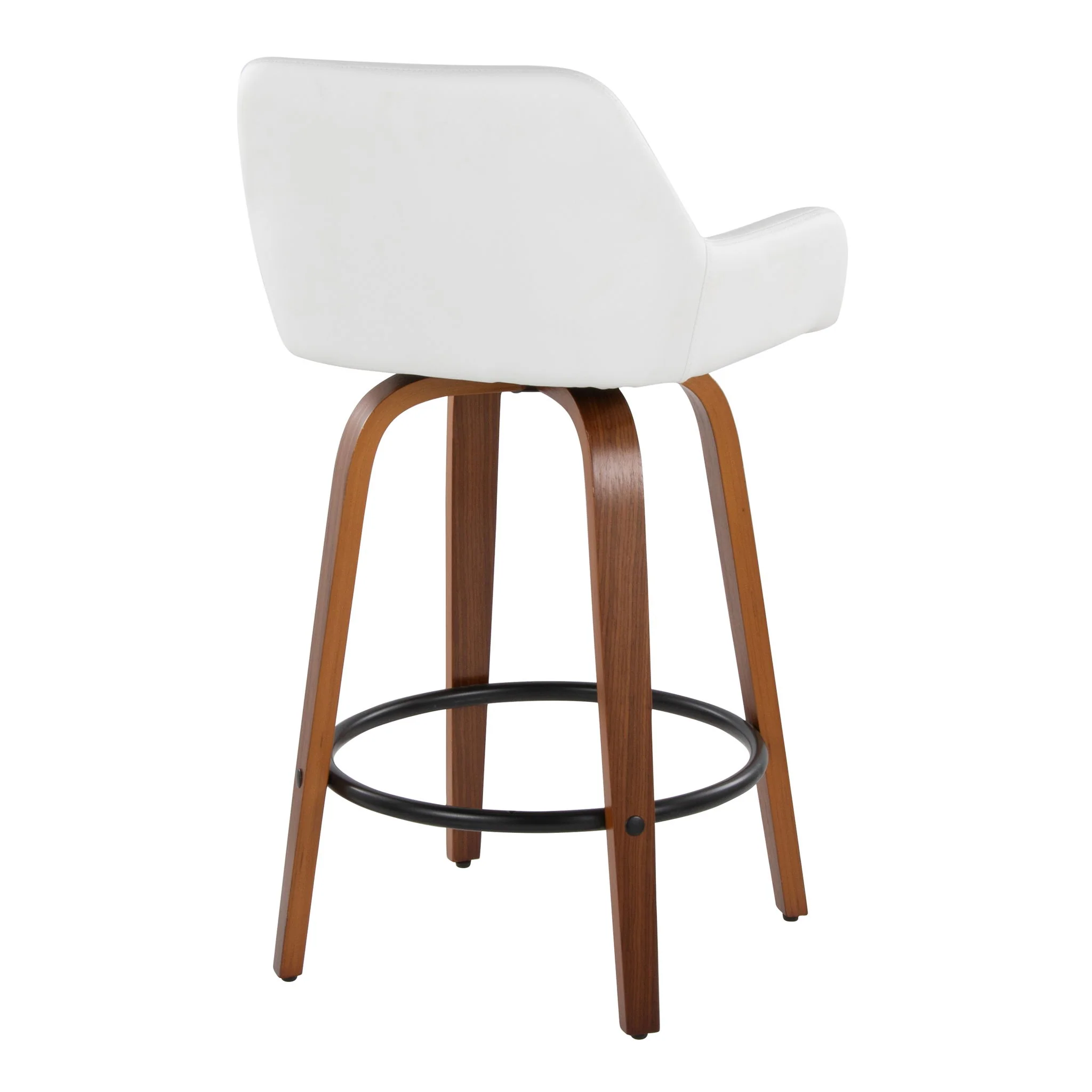 Daniella - Contemporary Fixed Height Counter Stool With Swivel With Round Footrest (Set of 2) - Image 7