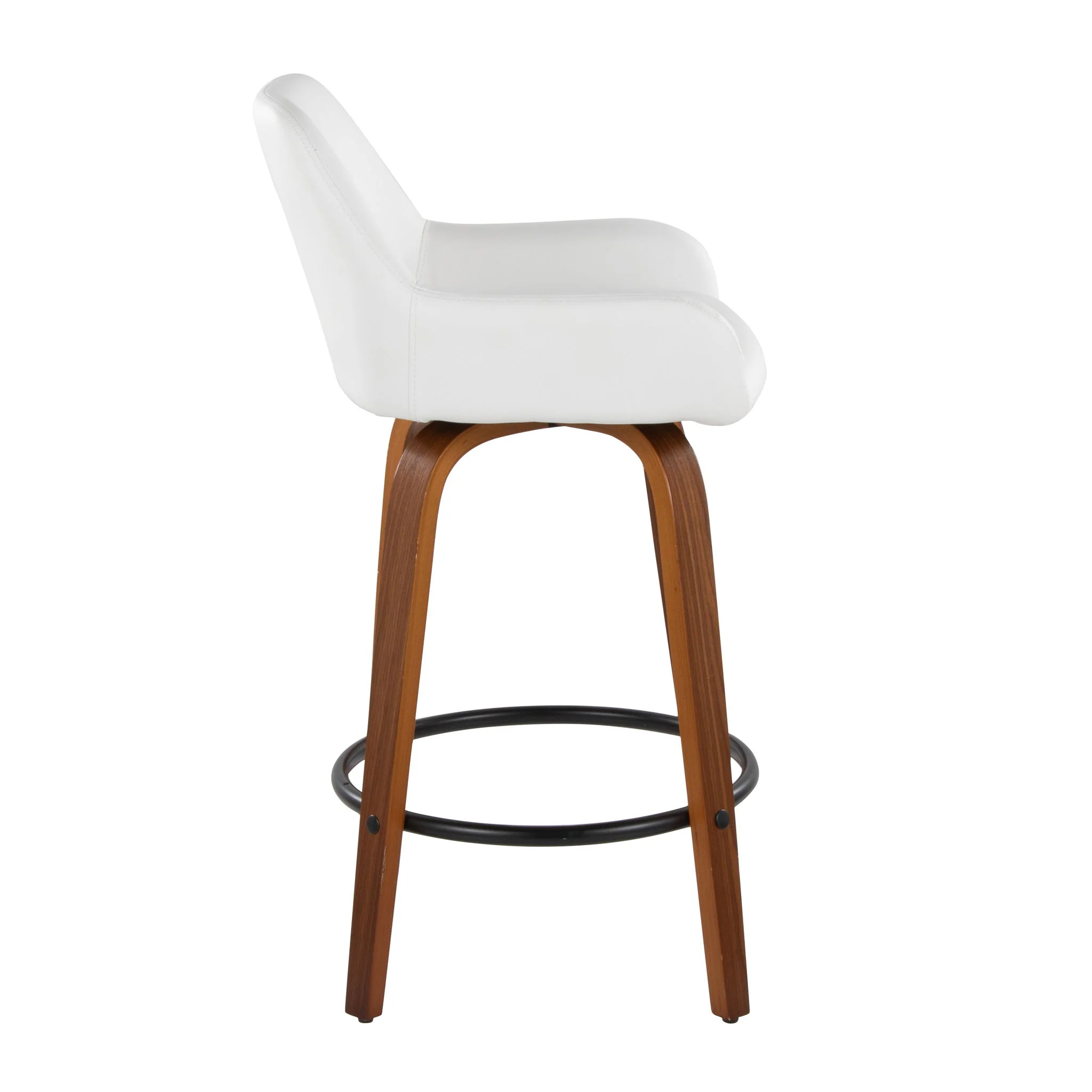 Daniella - Contemporary Fixed Height Counter Stool With Swivel With Round Footrest (Set of 2) - Image 8