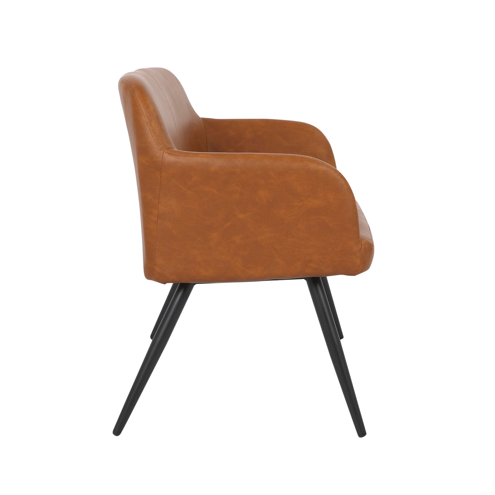 Daniella - Industrial High Back Bench - Black / Camel - Image 2