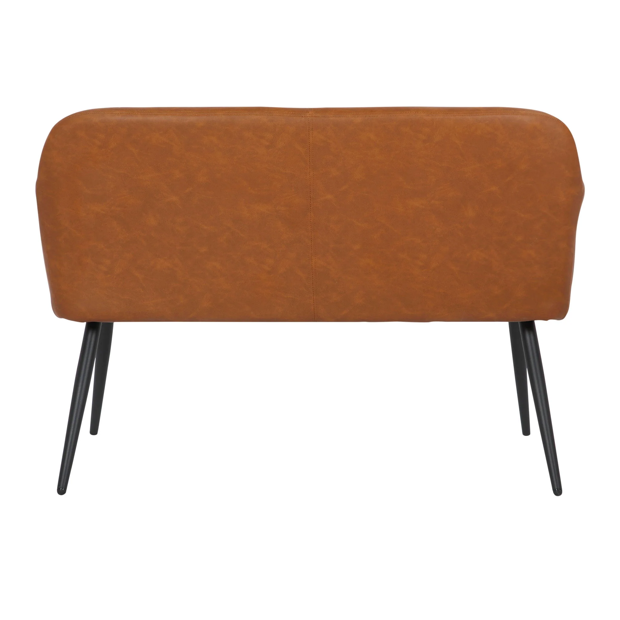 Daniella - Industrial High Back Bench - Black / Camel - Image 4