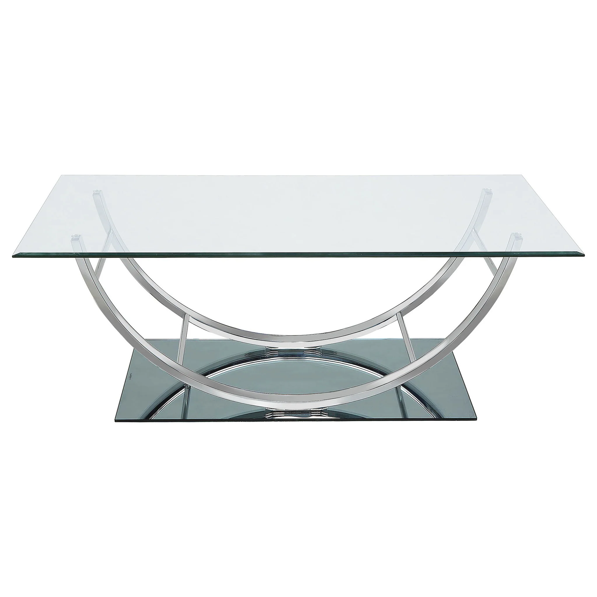 Danville Rectangular U-Shaped Glass Top Coffee Table Chrome - Image 2