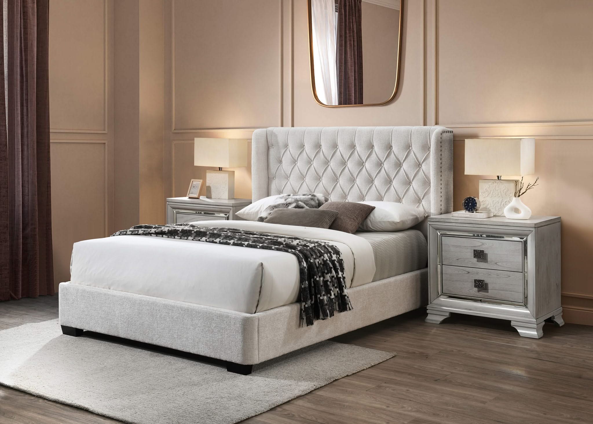 Daphne - Queen Bed - Ivory - Image 4