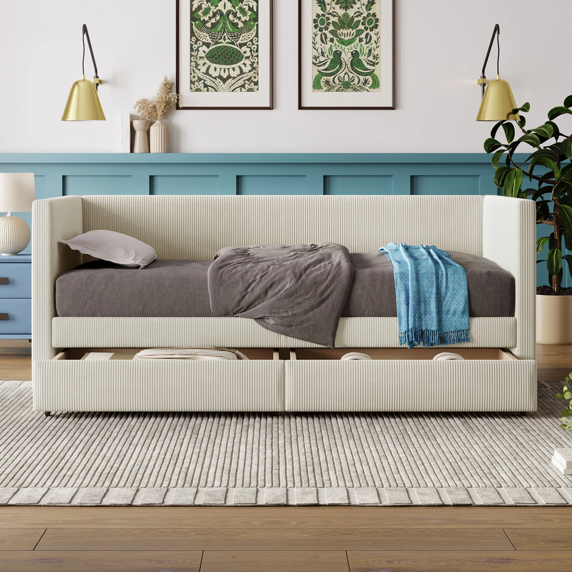 Daybed With Two Drawers And Wood Slat - Image 11