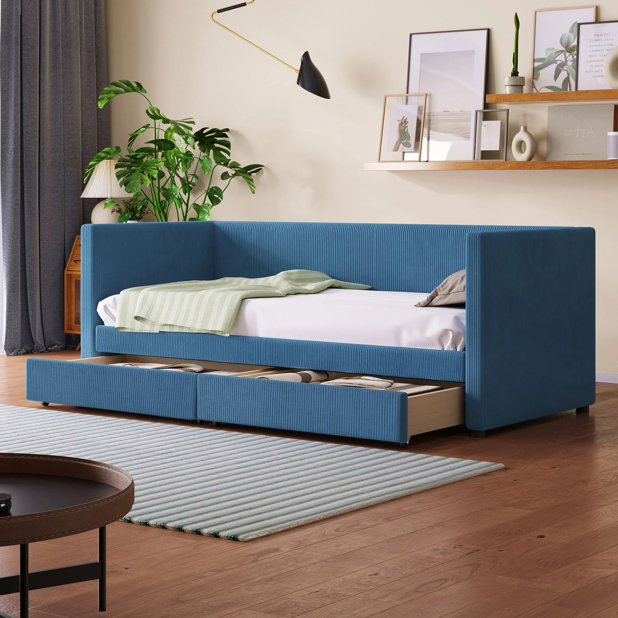 Daybed With Two Drawers And Wood Slat - Image 2