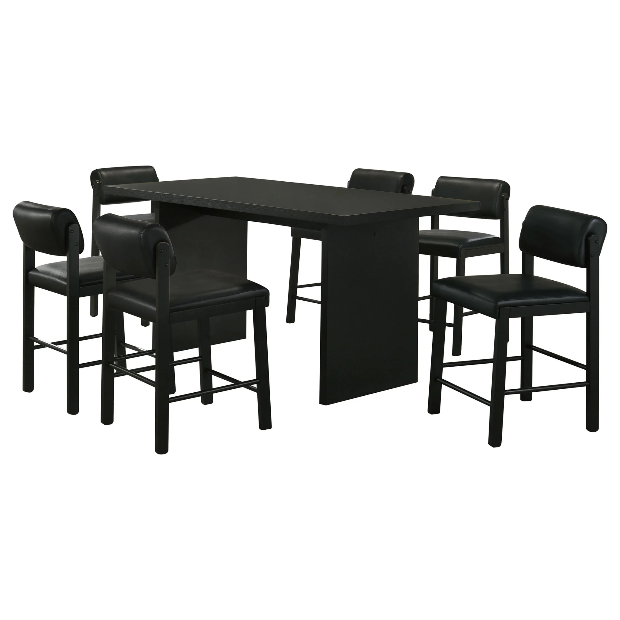 Decker 7-piece 70-inch Rectangular Counter Height Dining Set Black - Image 4