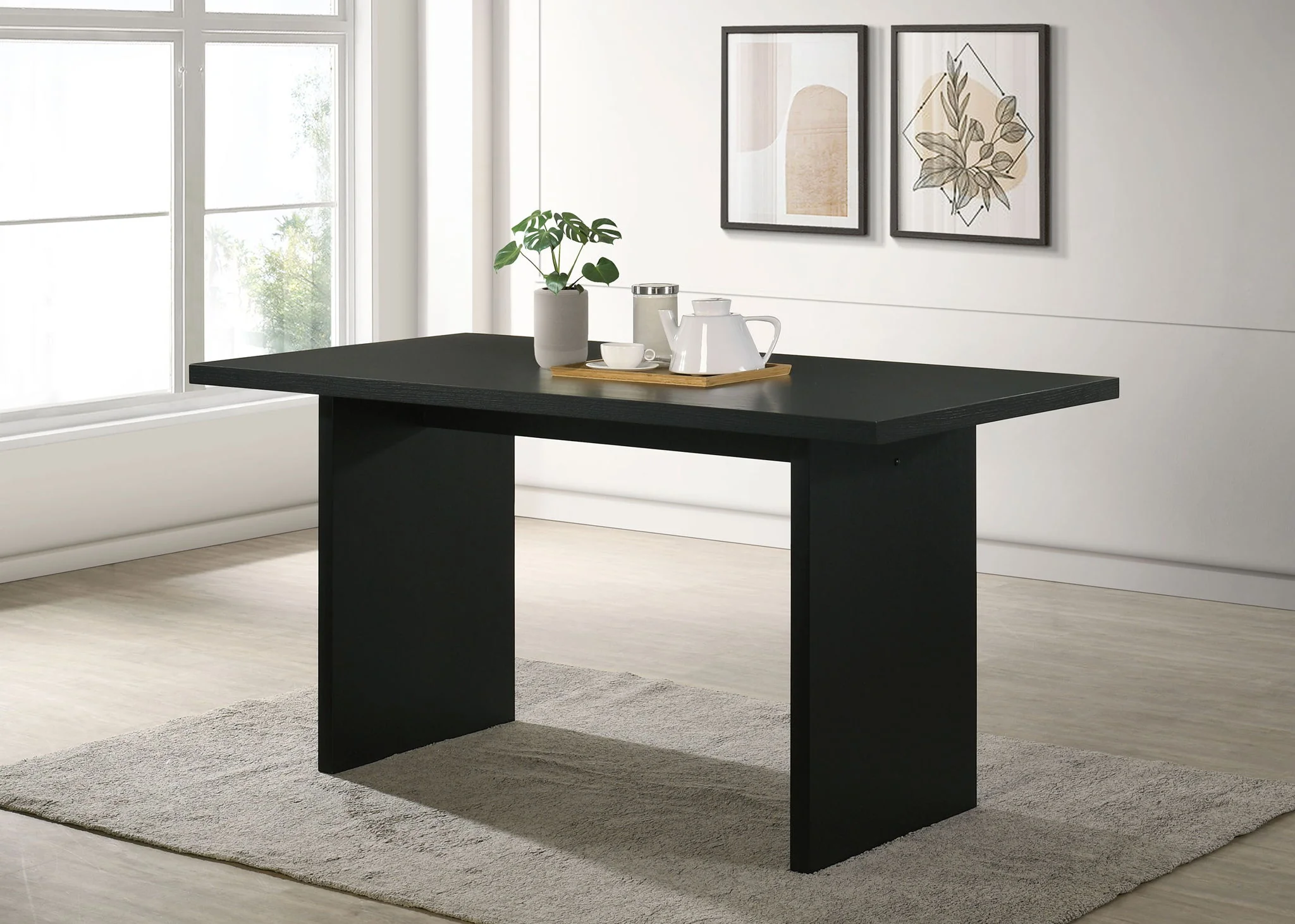 Decker 70-inch Rectangular Wood Counter Height Dining Table Black - Image 3