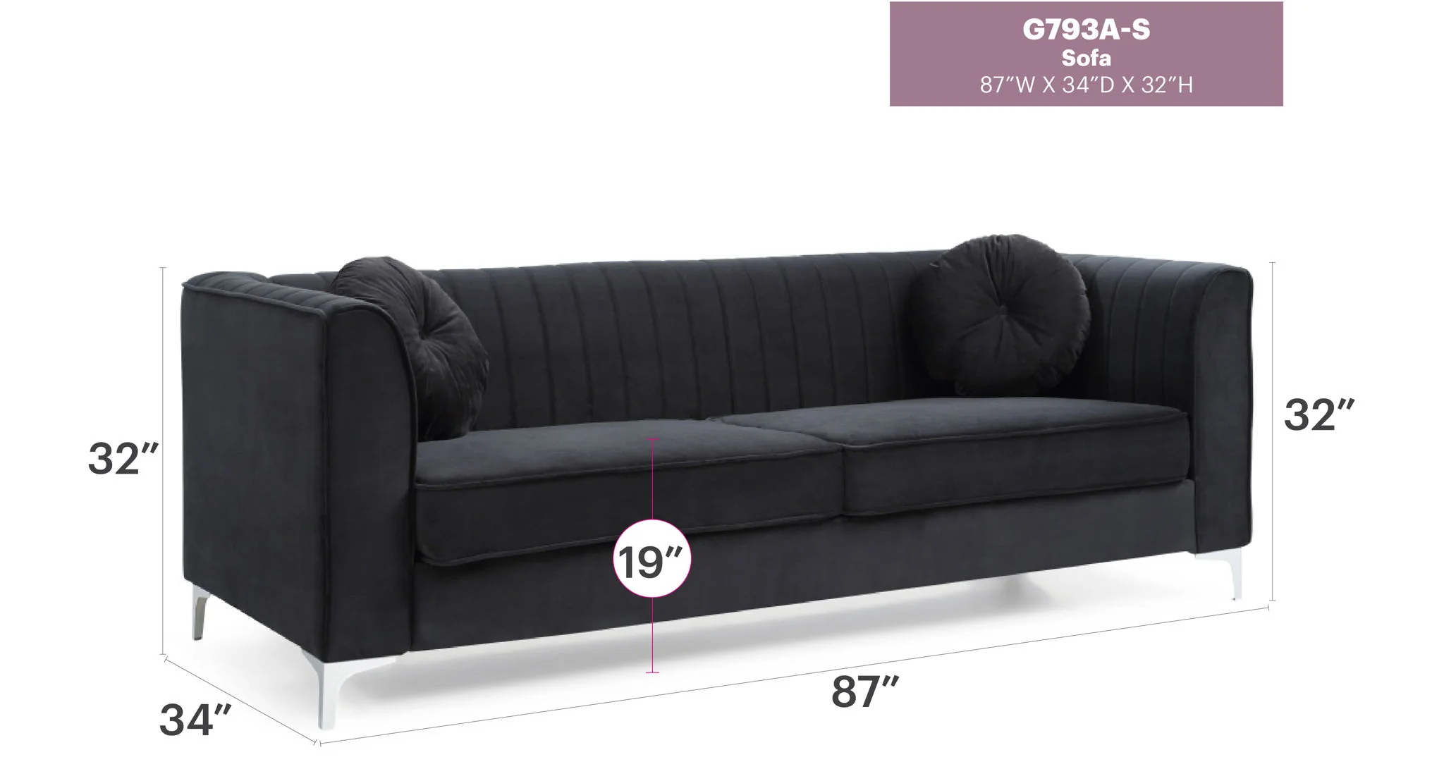 Delray - Micro Suede Sofa - Image 7