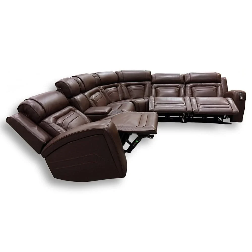 Delton Cedar Contemporary 6-Piece Power Reclining Sectional with Power Headrests - Image 4