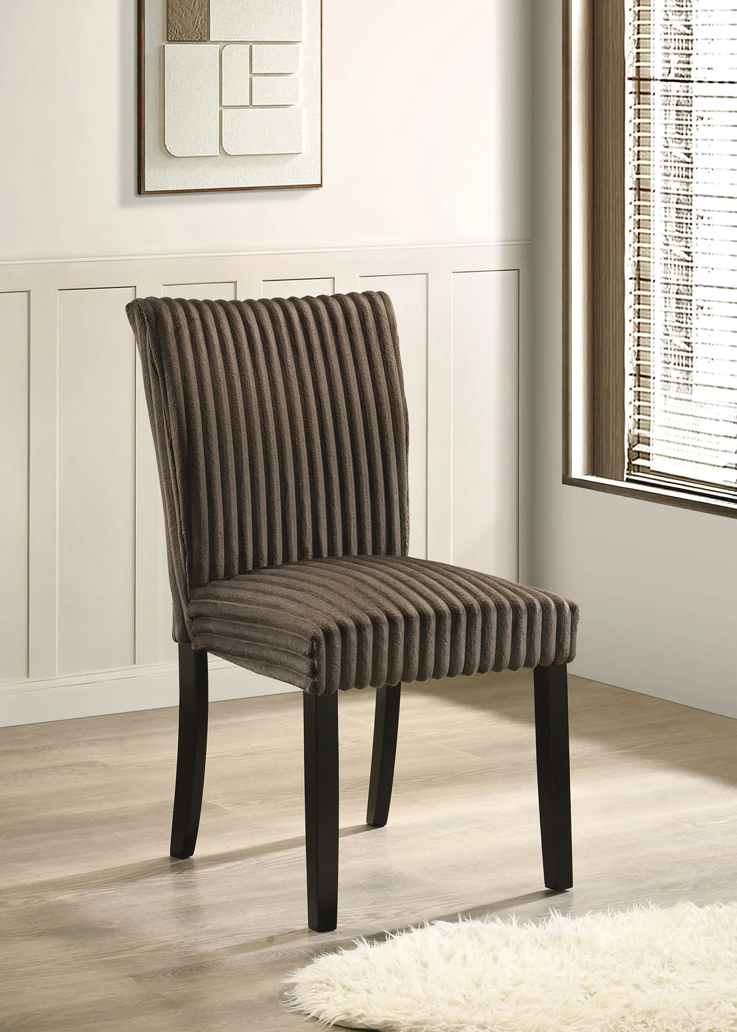 Dermott Upholstered Parson Dining Side Chair Chocolate (Set of 2) - Image 2
